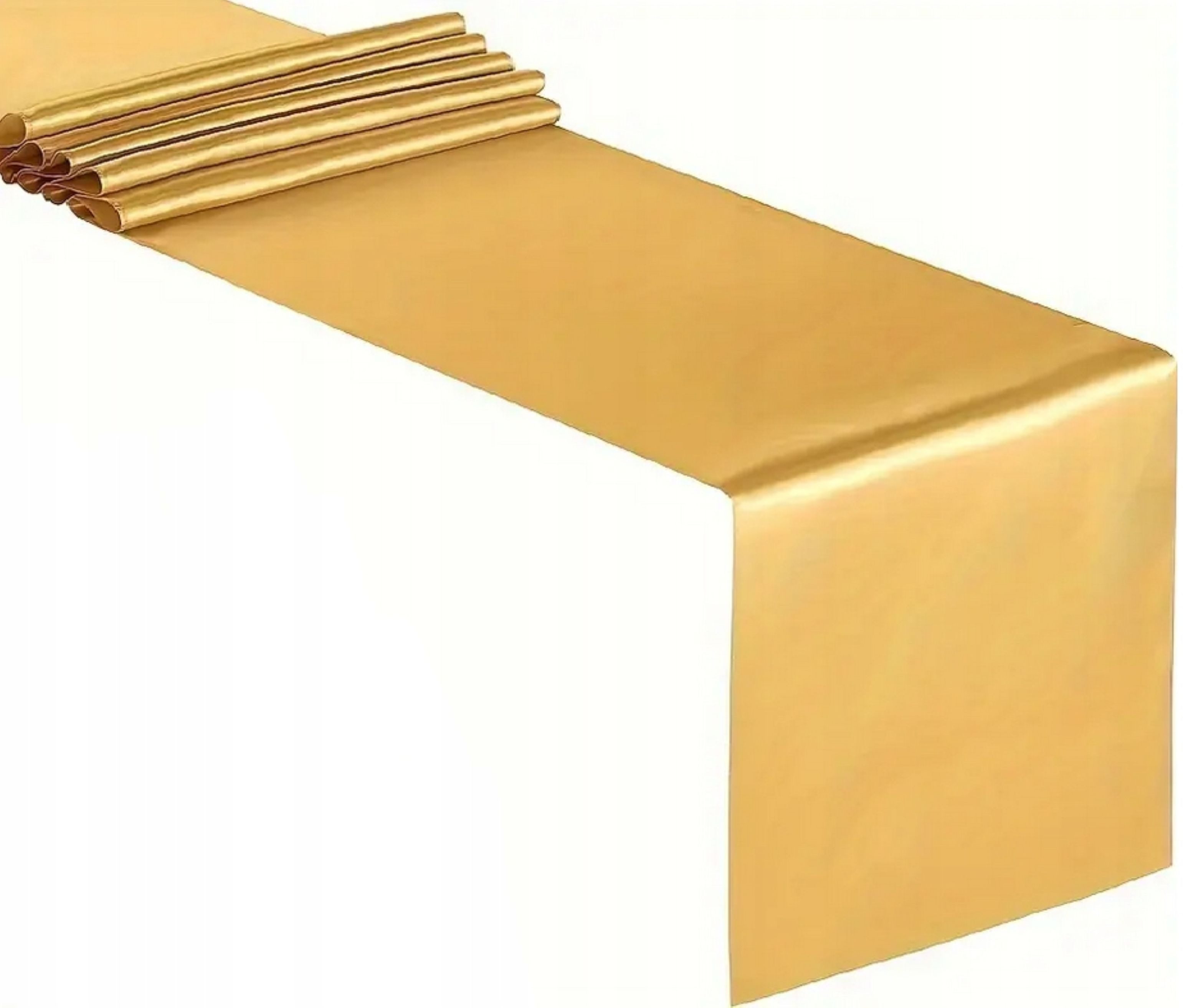 PartyPro Läufer Goldfarbener Satin-Läufer 36 cm x 9 m - perfekt für Kommunion