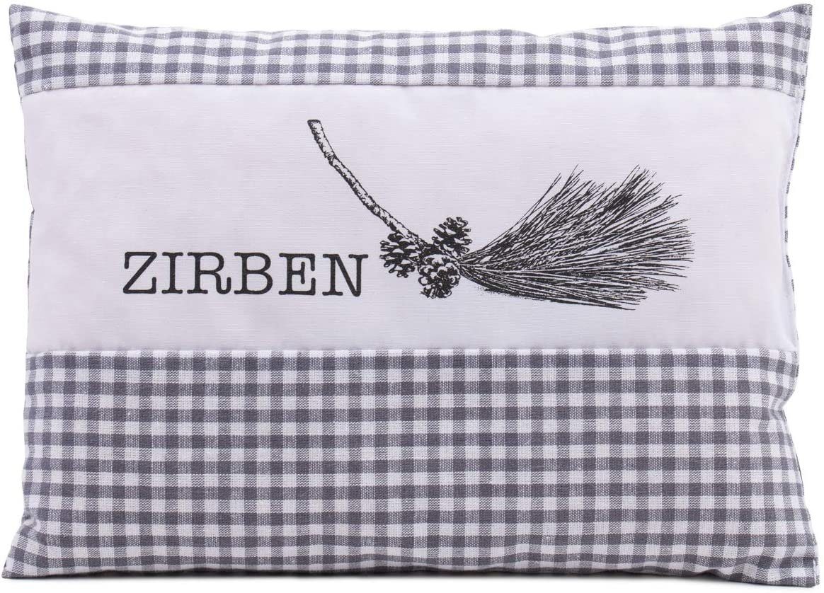 Gözze Zirbenkissen Zirben Duftkissen - Grau kariert