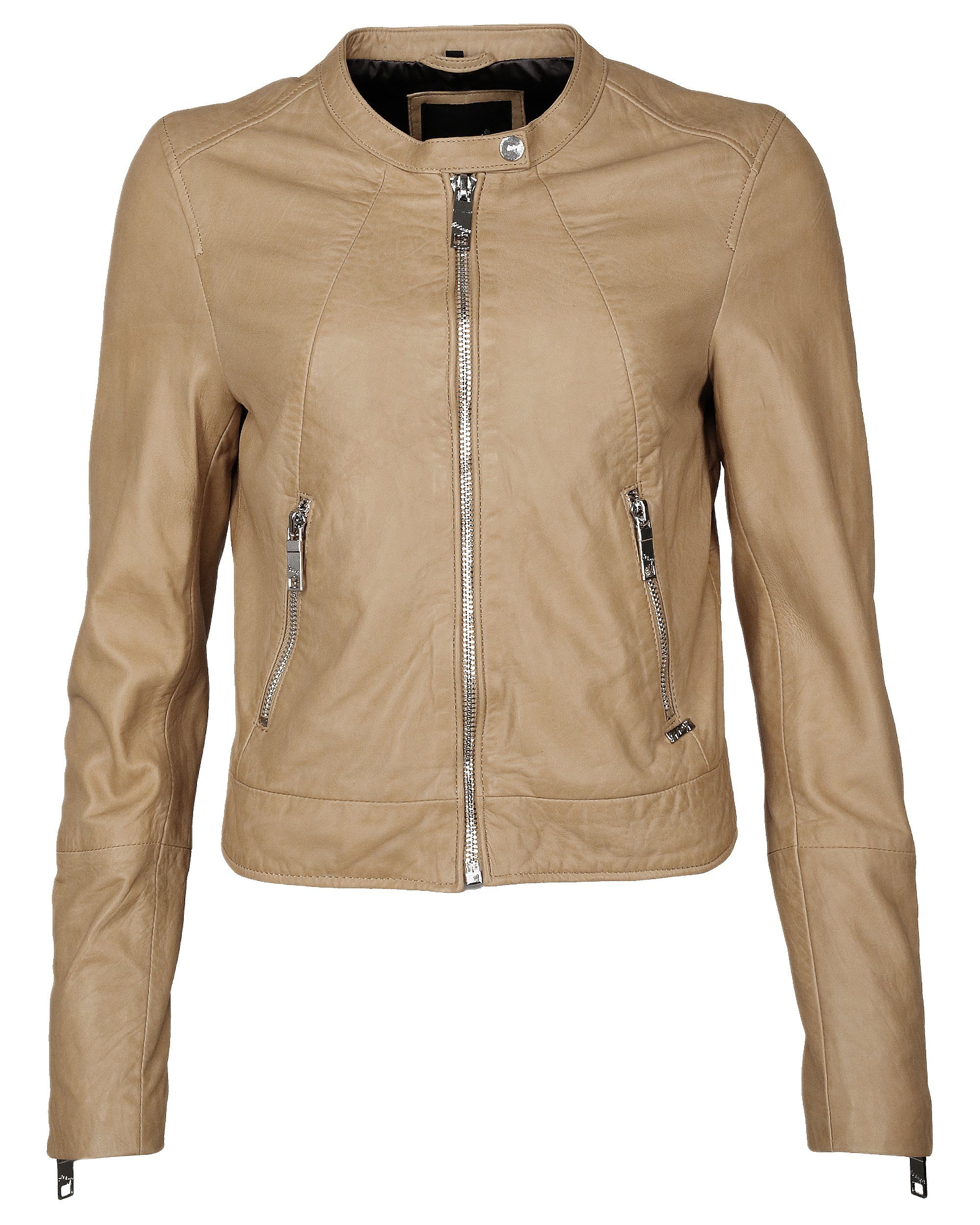 Maze Lederjacke Grenada beige | Übergangsjacken