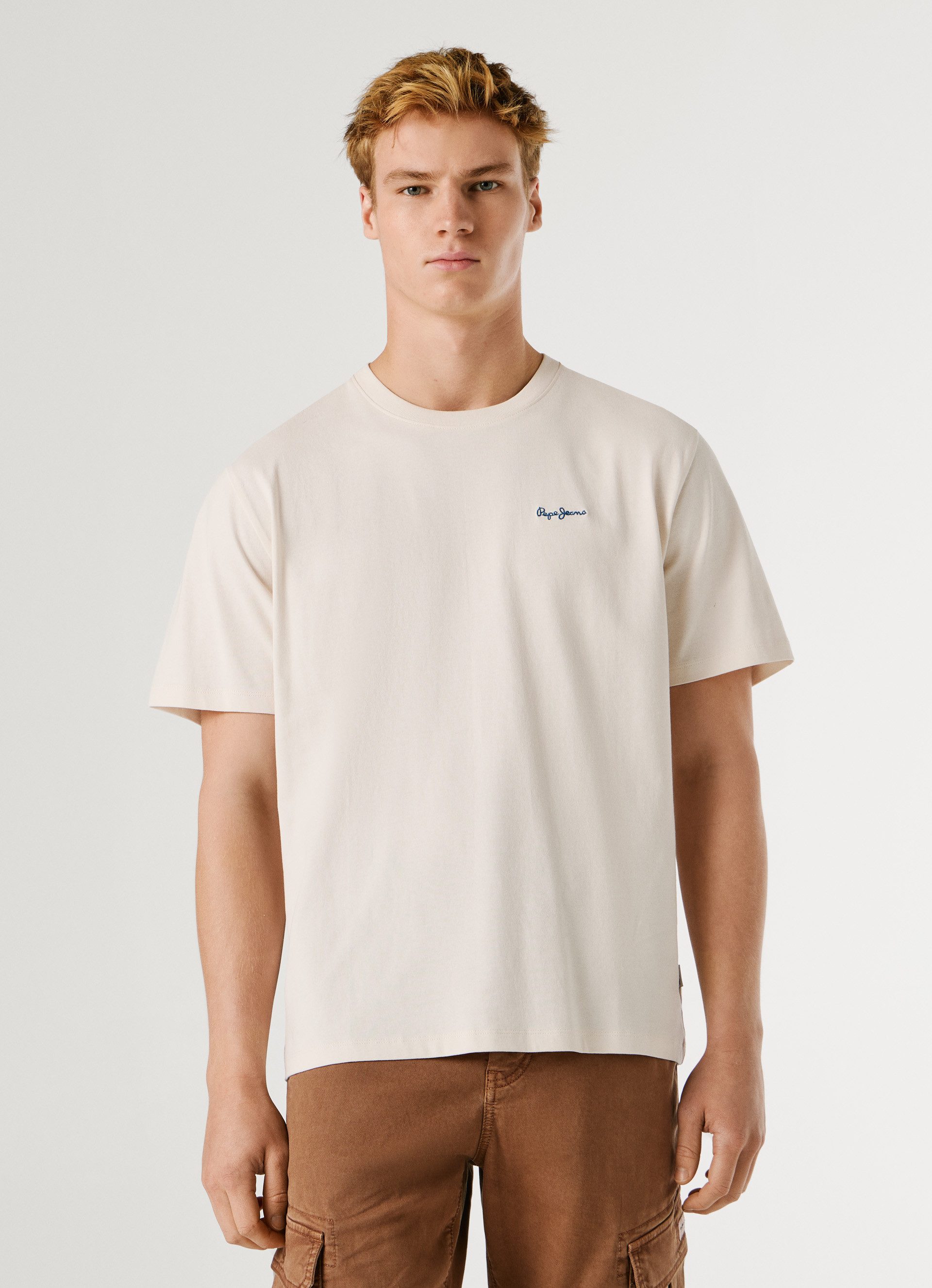 Pepe Jeans T-Shirt CONTRAST CONNOR mit Rundhals und gesticktem Logo