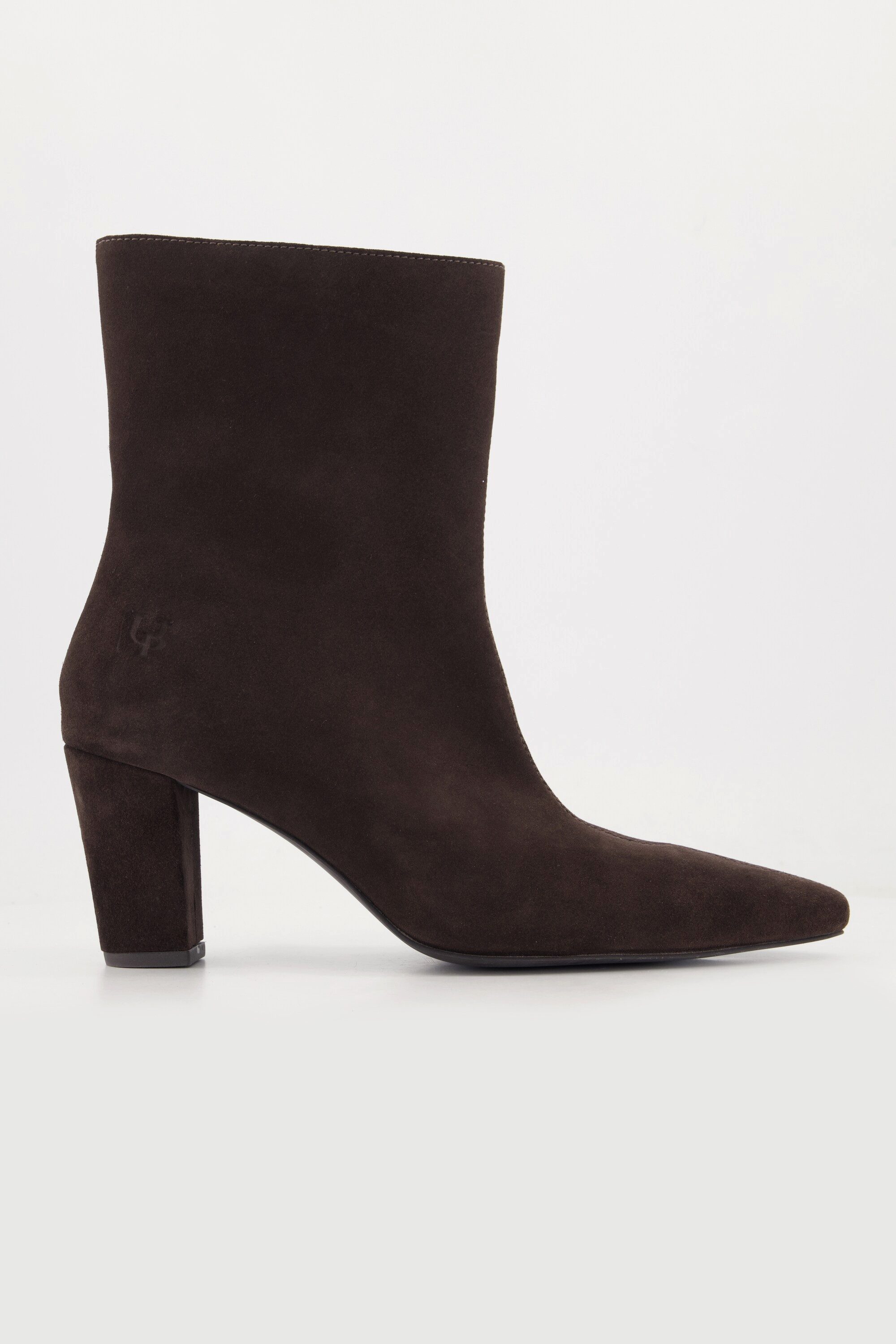 Ulla Popken Leder-Stiefeletten Veloursleder Wechselfußbett Stiefelette