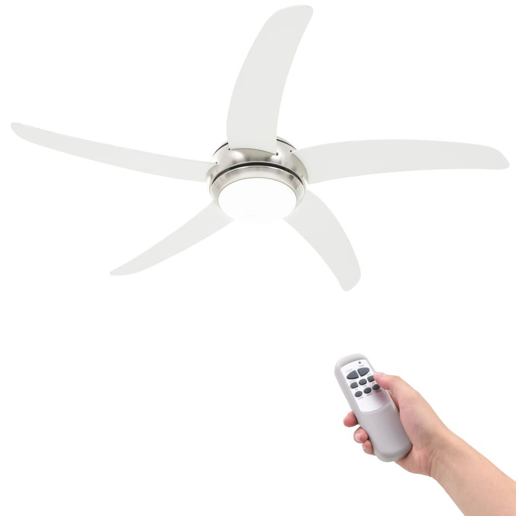 vidaXL Deckenventilator 128 cm Dekorativer Deckenventilator mit Leuchtmittel 128 cm Weiß