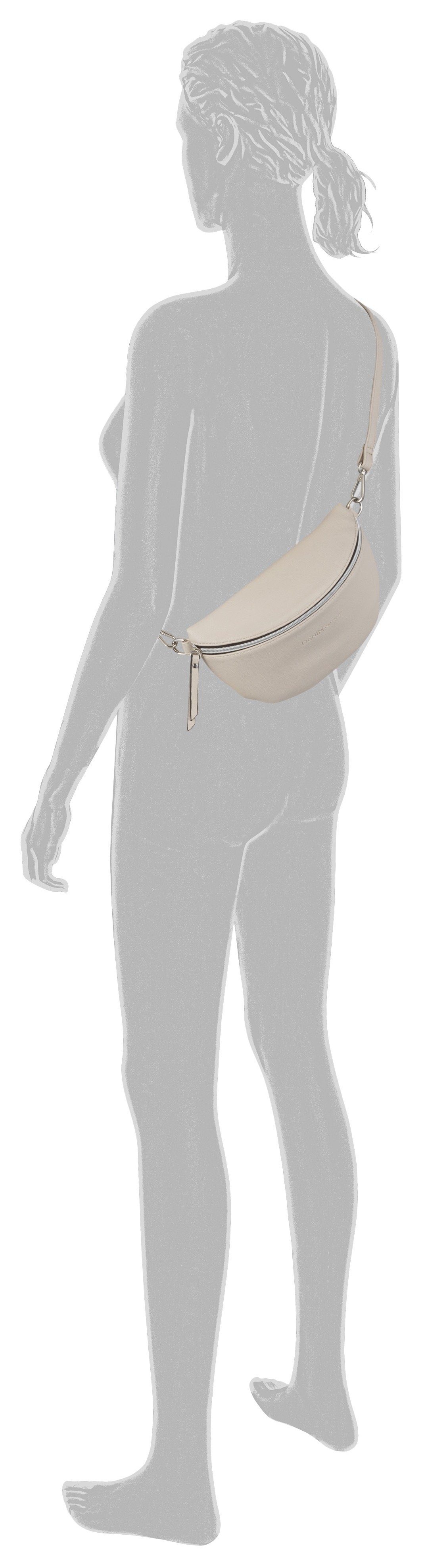 TOM TAILOR Denim Bauchtasche Rosie, vielseitig tragbar, leicht genarbt mit silbernen Nylonreißverschlüssen