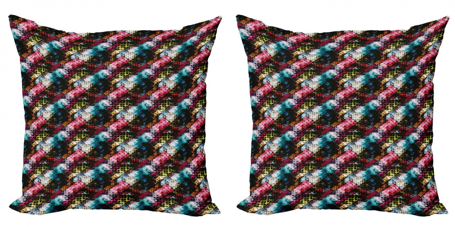(2 Accent Modern Doppelseitiger Abstrakt vibrant Digitaldruck, Kissenbezüge Stück), Traditional Abakuhaus