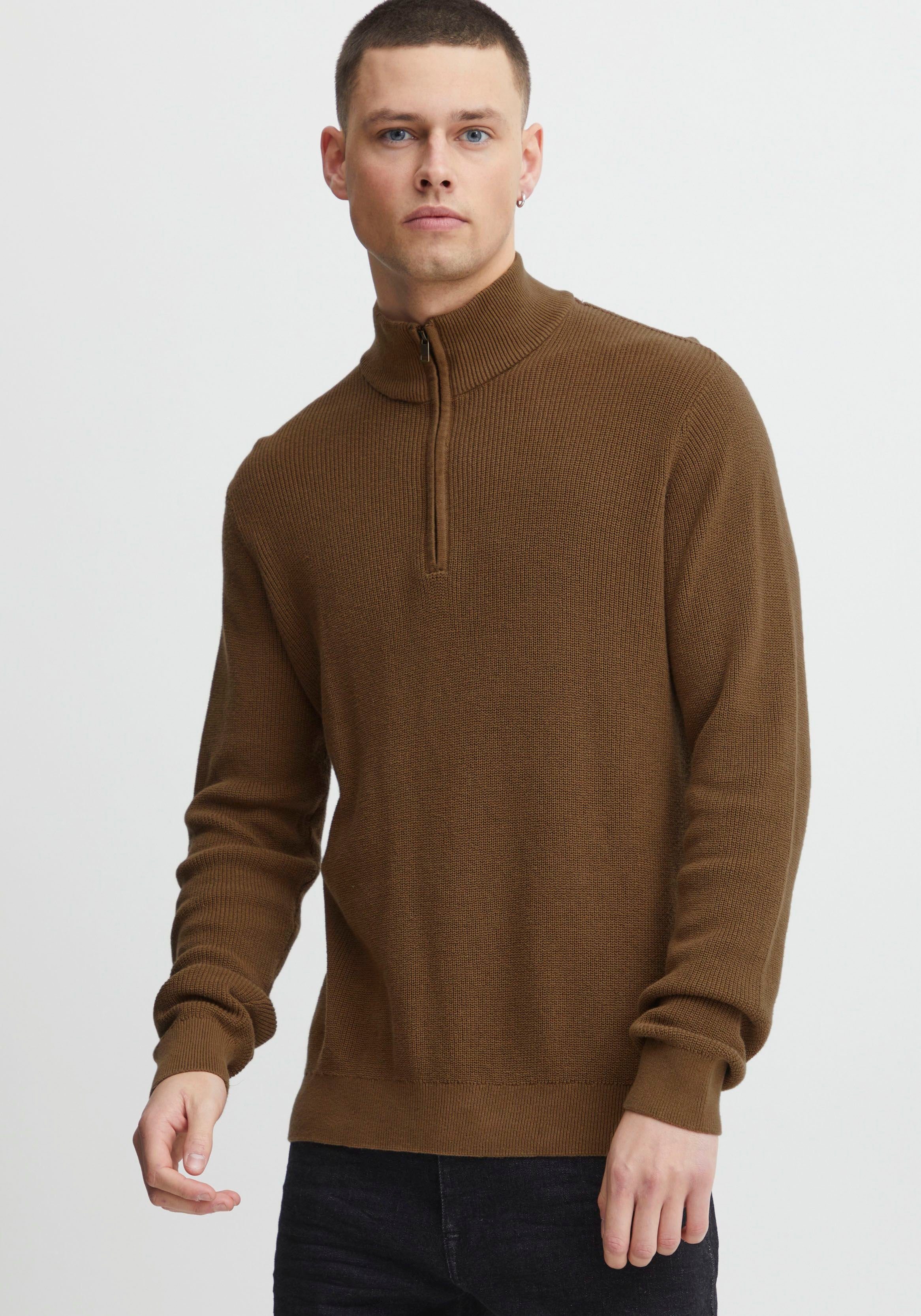 half-zipp Stehkragenpullover BHCodford Blend Brown Pullover BL