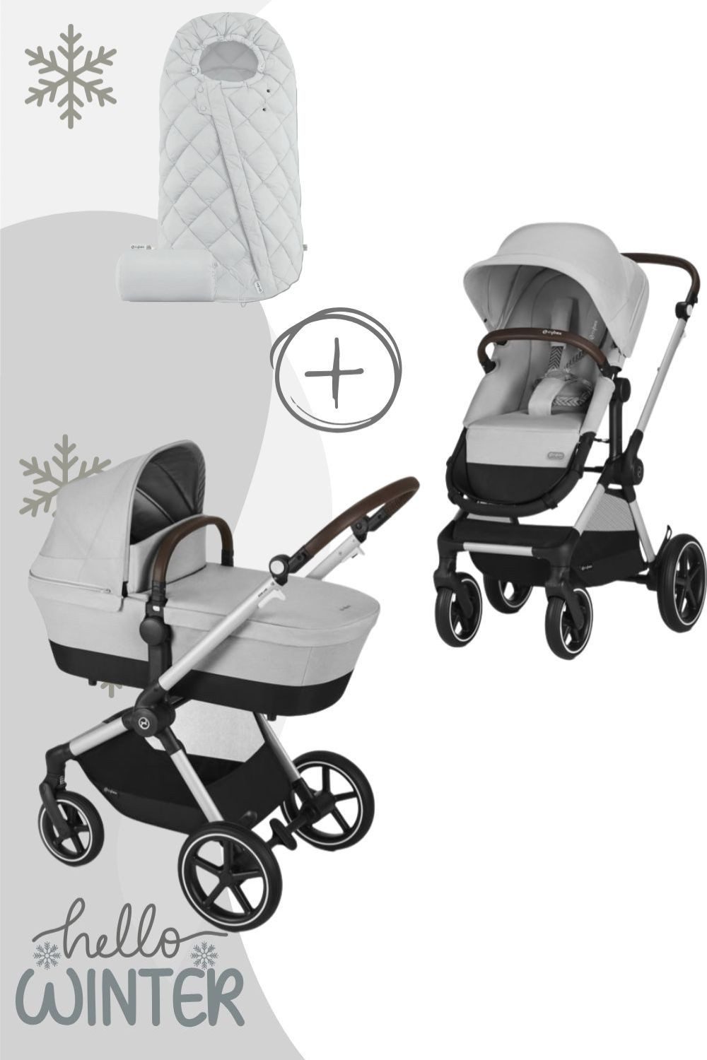 Kombi-Kinderwagen EOS Lux Kinderwagen (2-in-1 Kinderwagen) inkl. Snogga 2.0 Fußsack
