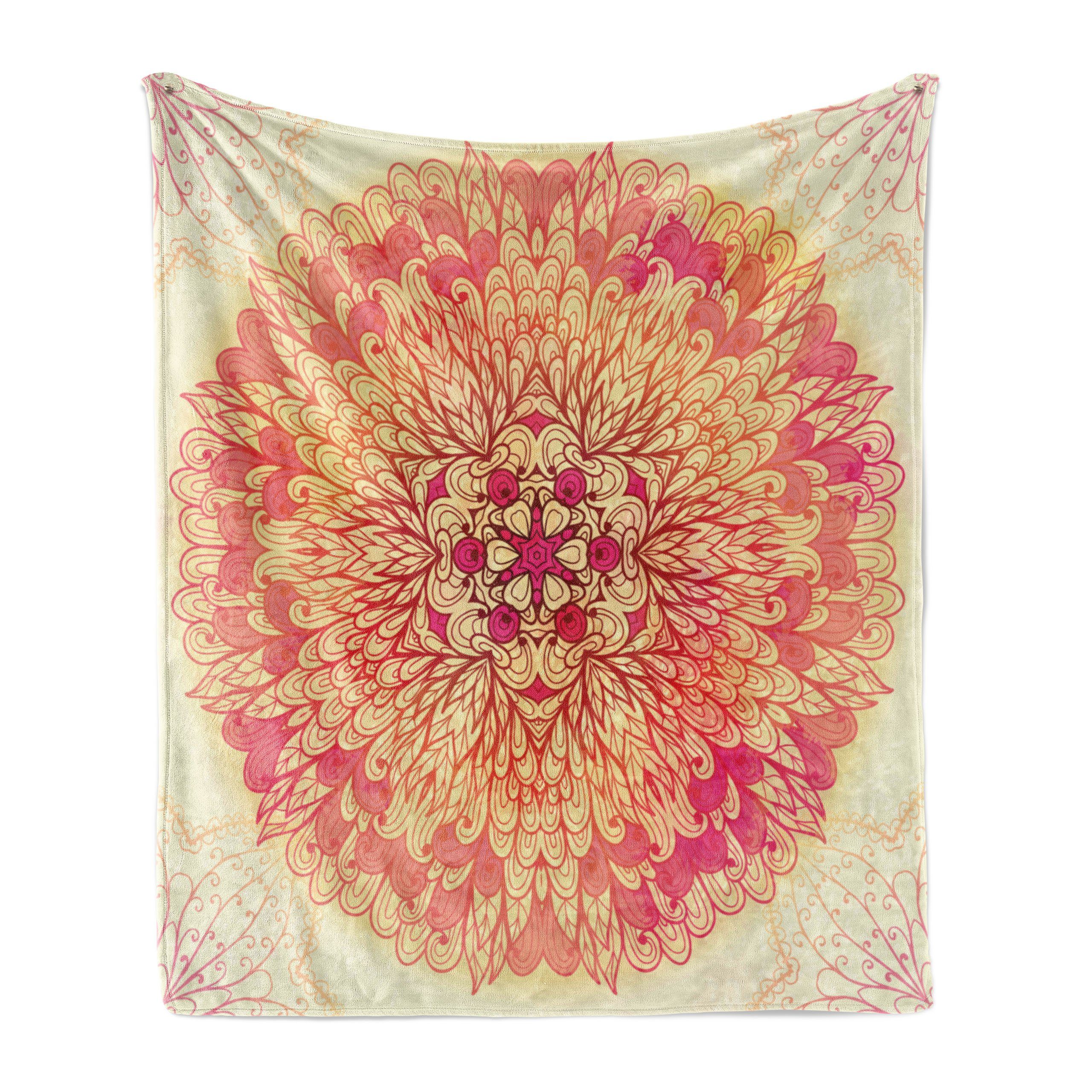 Wohndecke Gemütlicher Plüsch für den Innen- und Außenbereich, Abakuhaus, Red Mandala Lively Flora