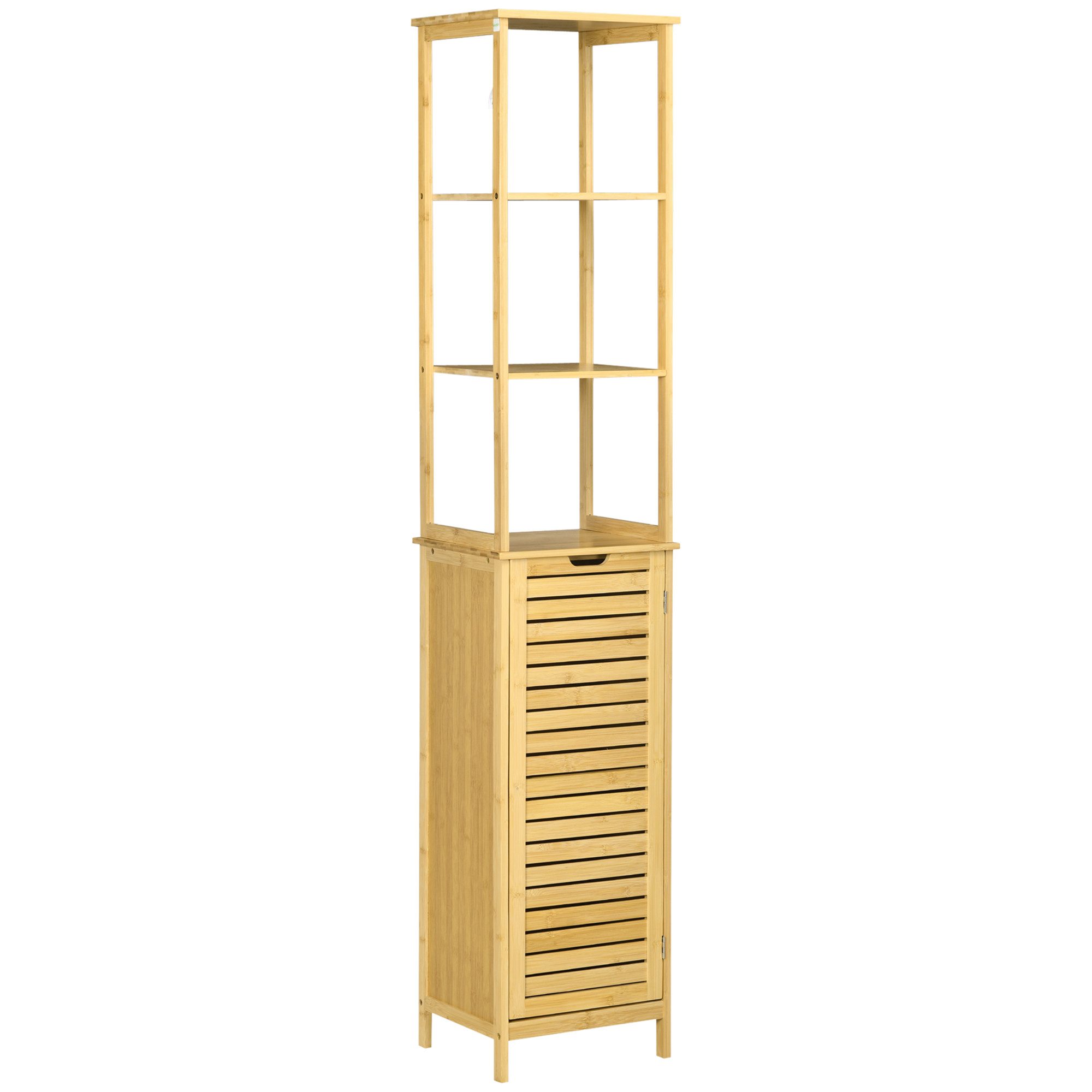 furnicato Badmöbel-Set Kompakter Badezimmerschrank 34L x 30B x 173H cm Natur, (1-St)