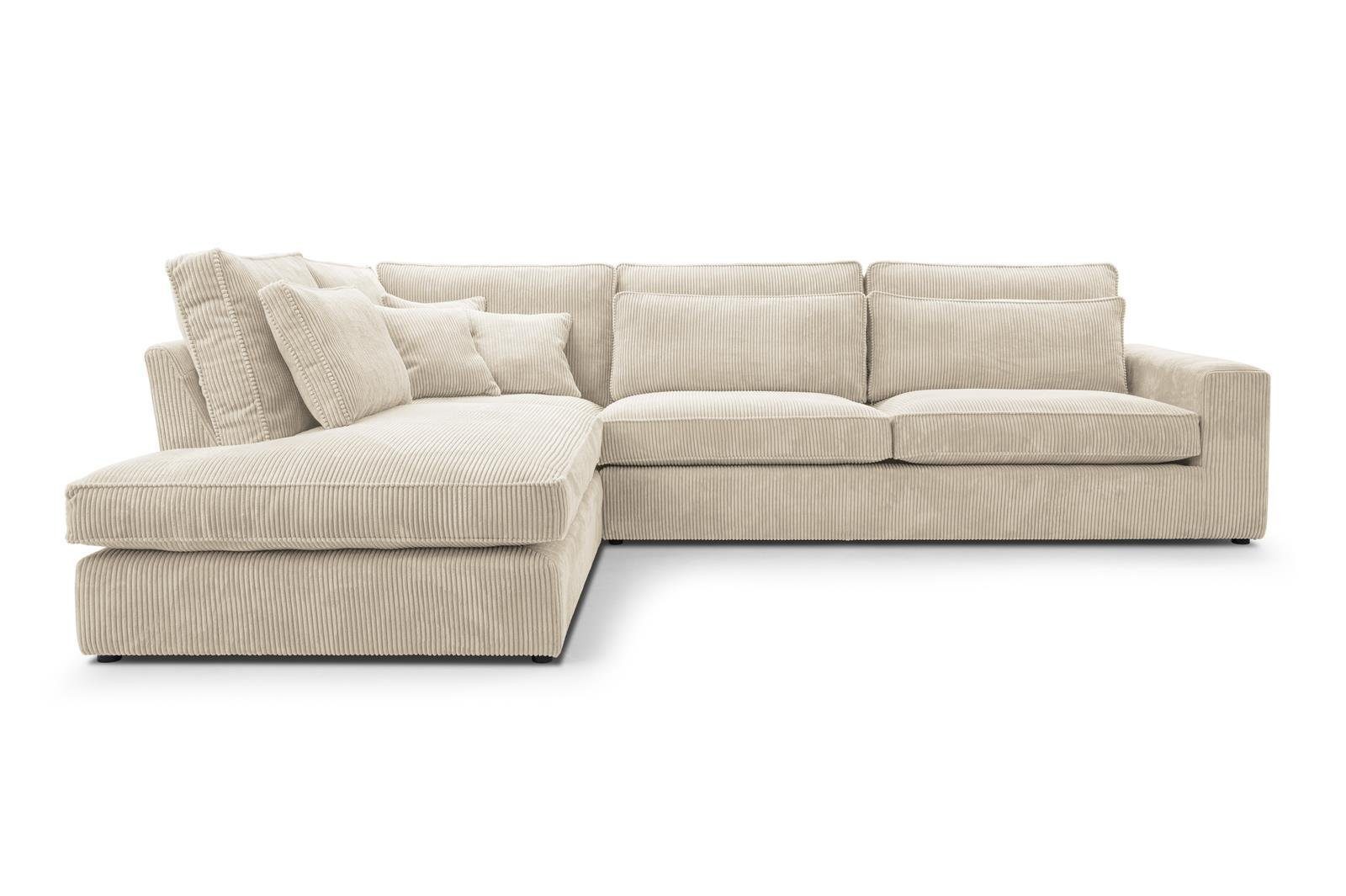 Beautysofa Ecksofa Gepolstertes mit dekorativen Kissen günstig online kaufen