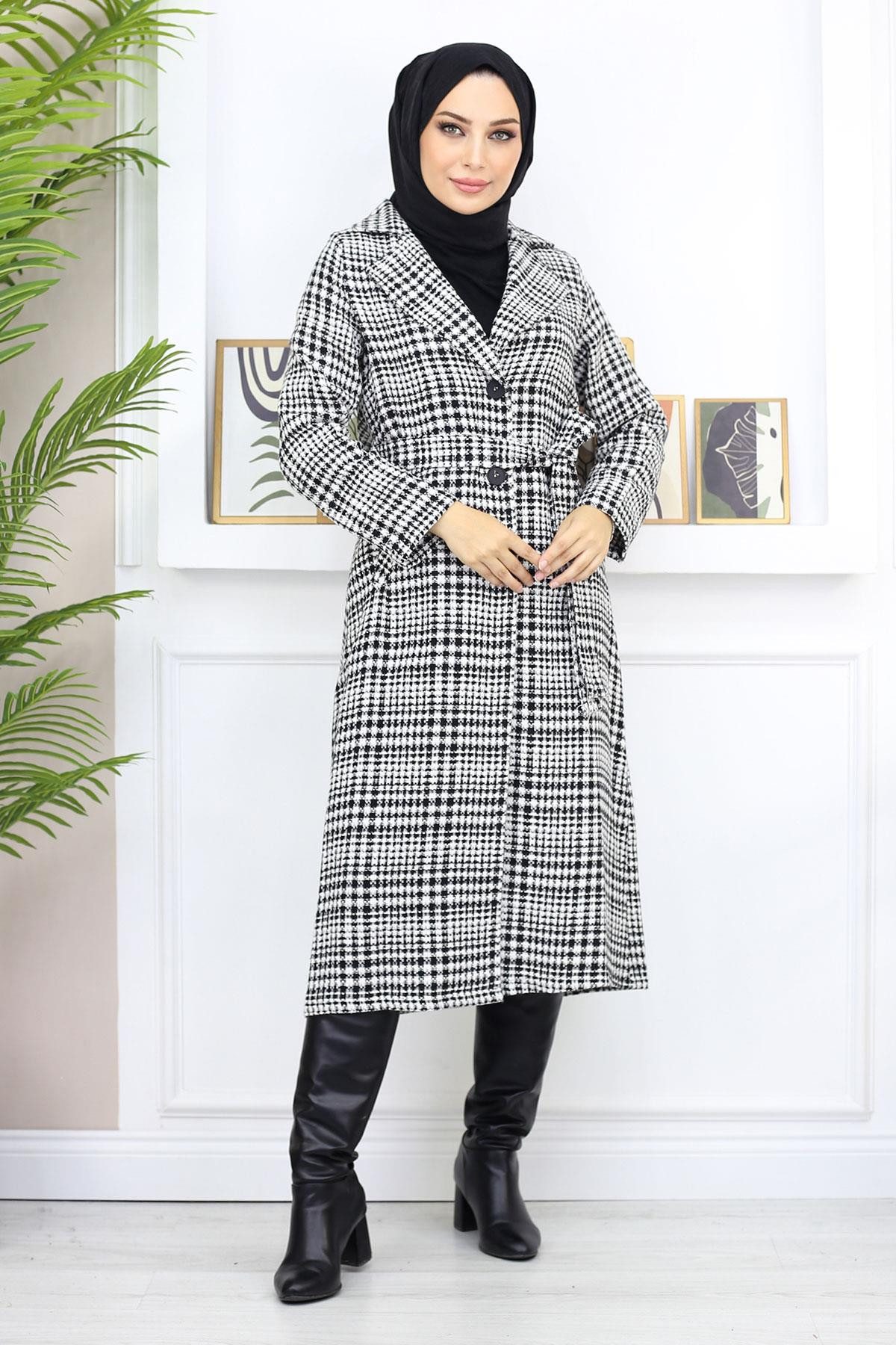 MODAMİHRAM Wintermantel Karierte Mantel überprüft