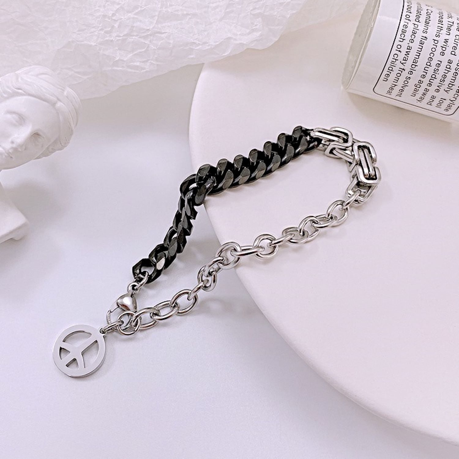 Kingka Armband Edelstahlarmband Schmuck Geschenk Peace, Frieden, Zu Shirt, Hoodie, Jeans, Sneaker! Büro, Urlaub, Party, Geschenkidee