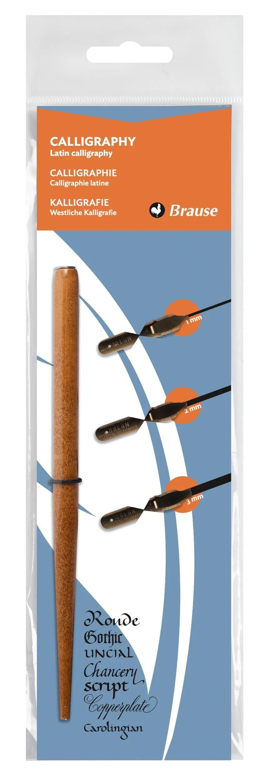 Brause Füllfederhalter 5x Set mit Federhalter + 3 Kalligrafiefedern 16005B, BRAUSE