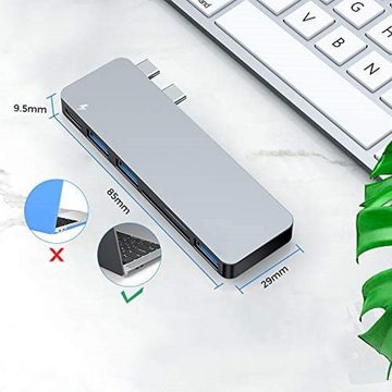 Lubgitsr Laptop-Dockingstation USB C Adapter für MacBook Air/Pro, USB C Hub Mac MacBook Adapter, (1 St)