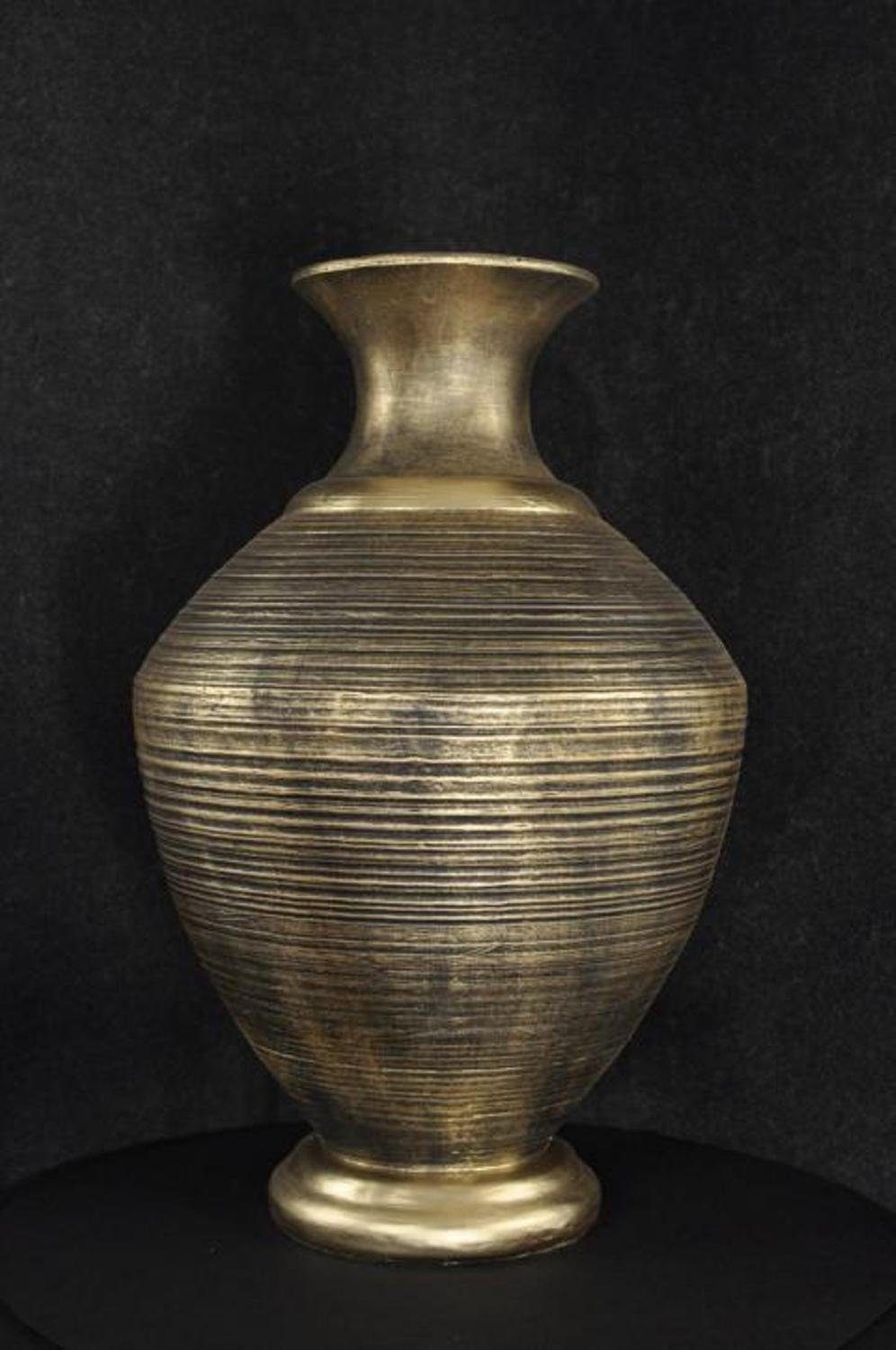 JVmoebel Skulptur XXL Vase 65cm Medusa Antik Blumen Vasen Stil Design Deko Big Schale Gold
