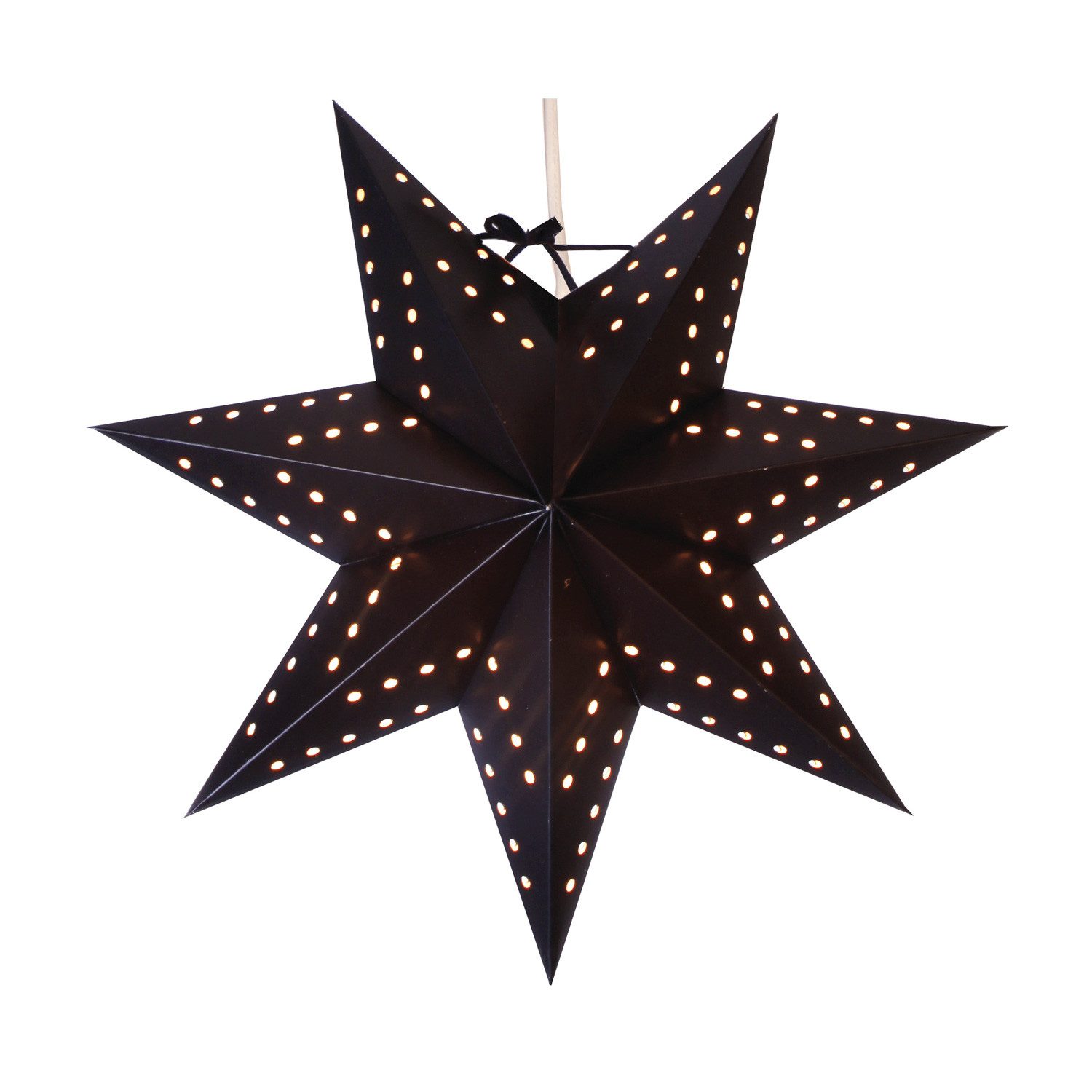 STAR TRADING LED Stern Papierstern Leuchtstern Faltstern 7-zackig hängend 34cm mit Kabel