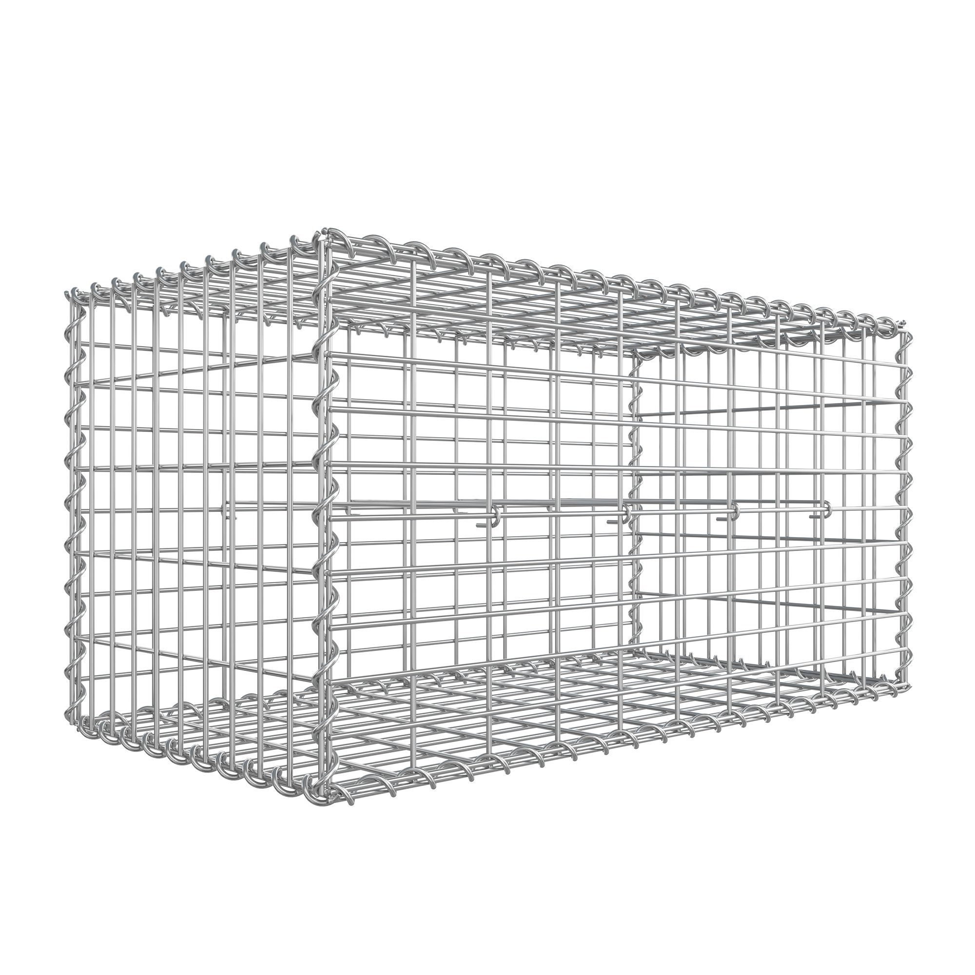 SONGMICS Hochbeet Gabionenkorb, 100 x 50 x 50 cm, Steingabione Mauer, silber (1 St), Metall-Steinkorb mit 5 x 10 cm Maschenweite für Mauersteine, verzinkt
