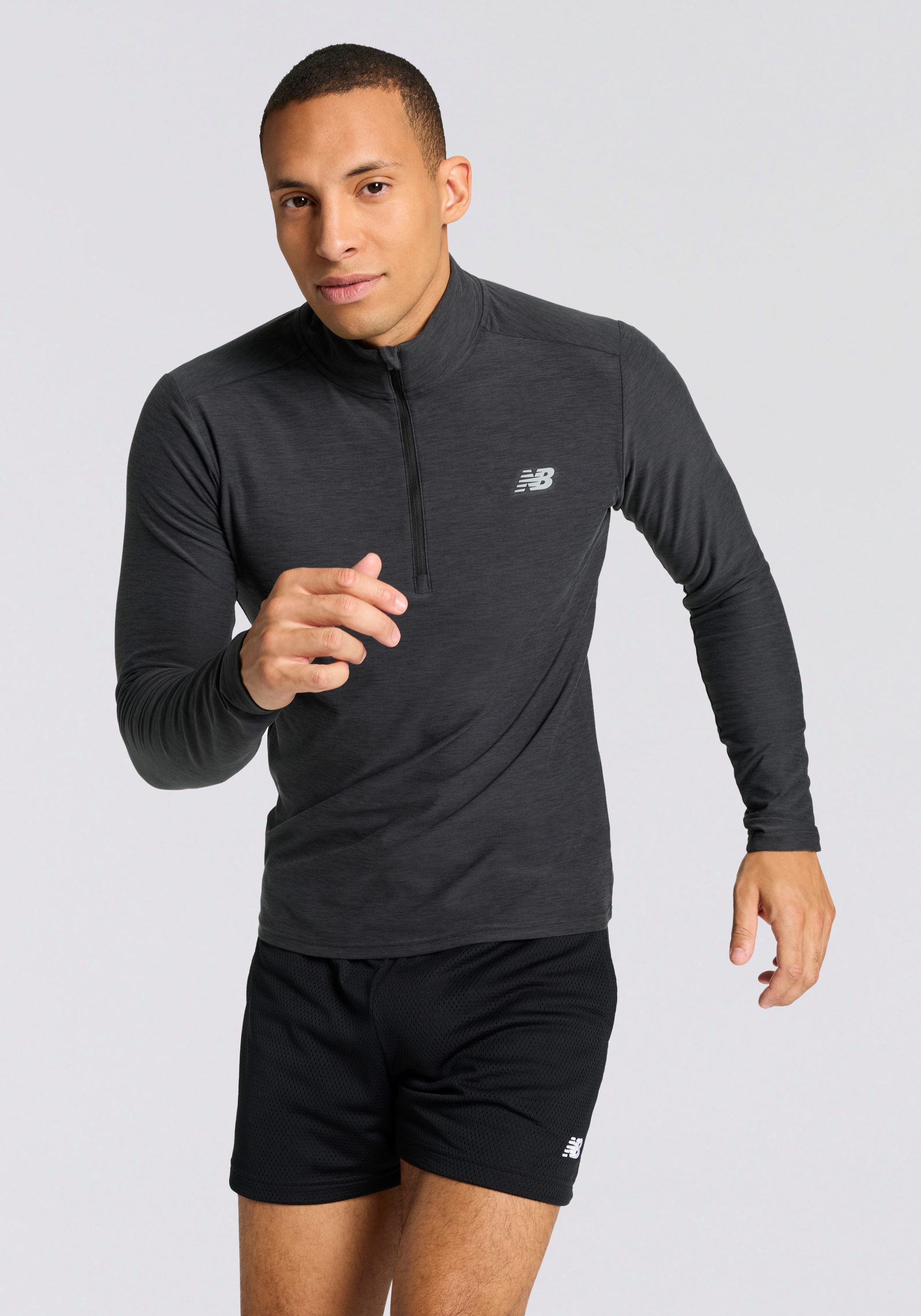 New Balance Laufshirt Space Dye 1/4 Zip mit Label günstig online kaufen