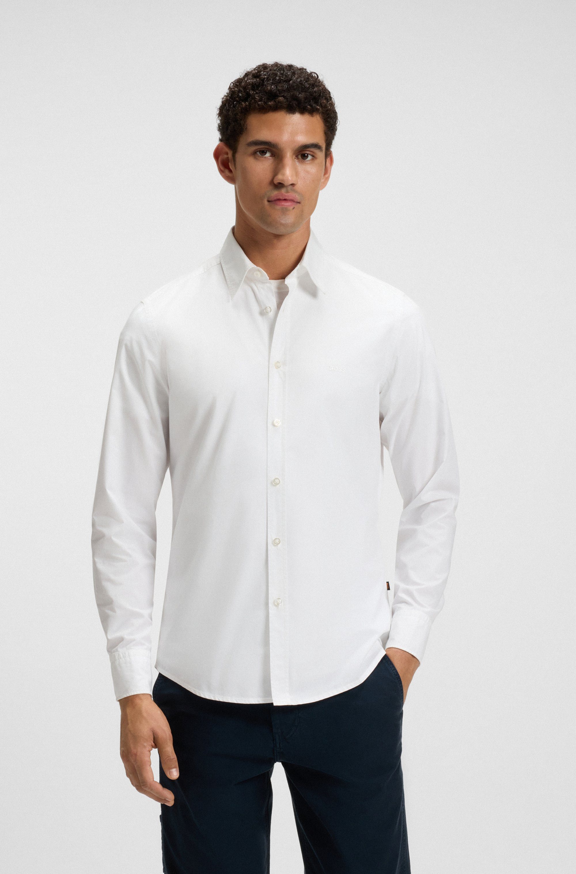 BOSS ORANGE Langarmhemd Relegant mit BOSS Stickerei günstig online kaufen