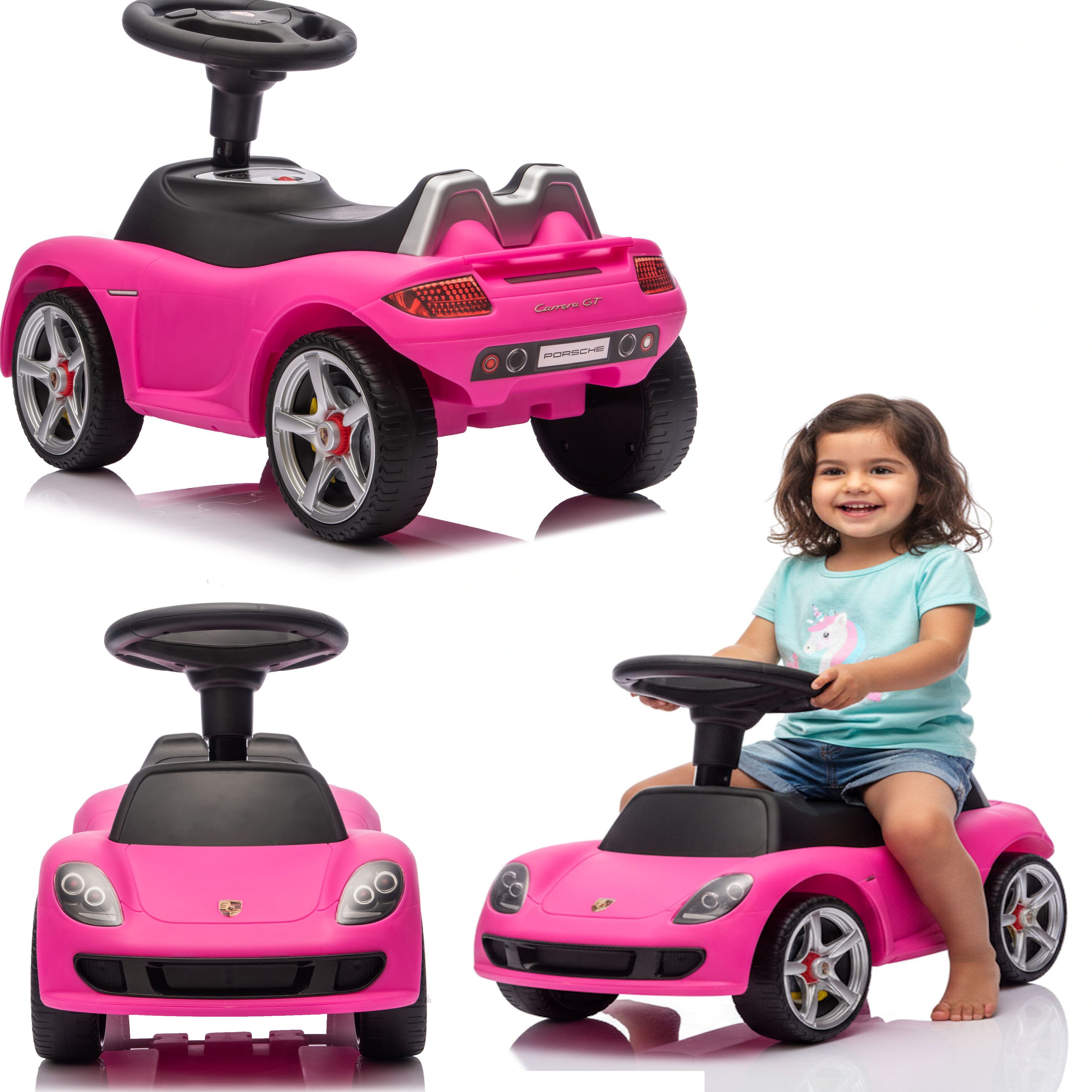 COIL Rutscherauto Kinderfahrzeug, Pushback-Auto, Kinderauto, ab 18 Monaten, Leise Räder, Hupengeräusch, Kennzeichen