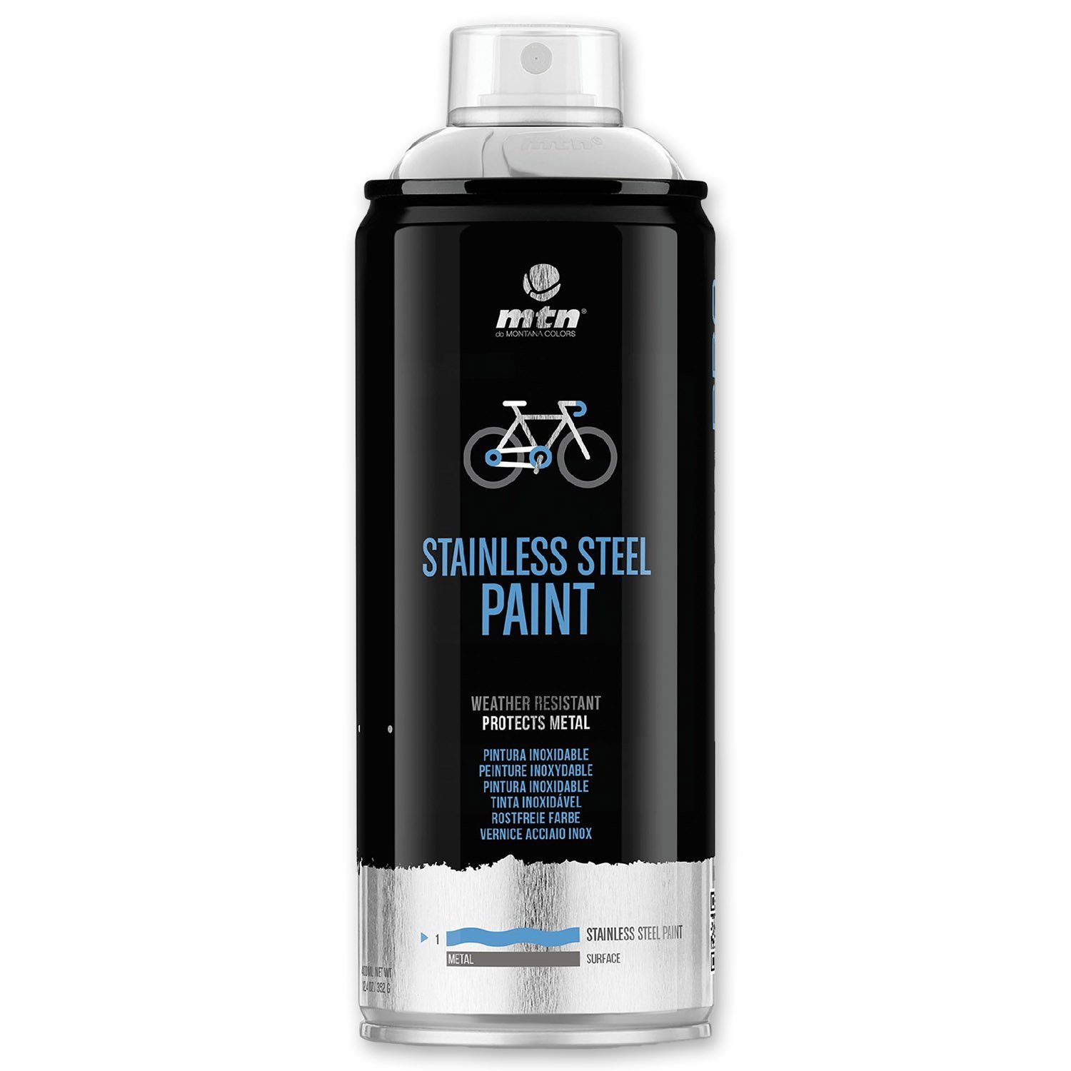 MTN Sprühlack Sprühlack MTN PRO, Rostfreie Farbe, Edelstahl, 400ml