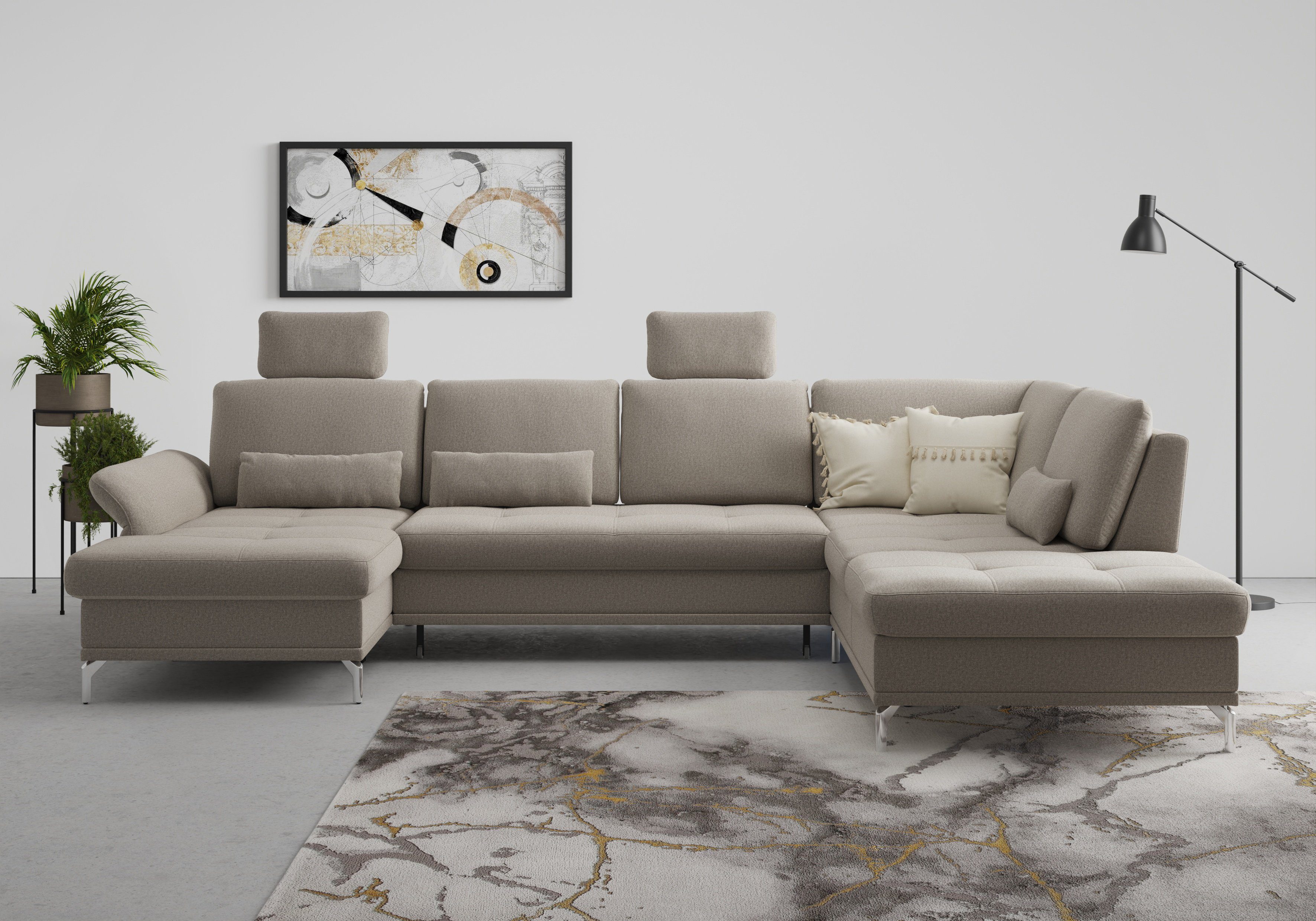 INOSIGN Wohnlandschaft "Palm Beach U-Form" Federkern, mit Sitztiefenverstel günstig online kaufen