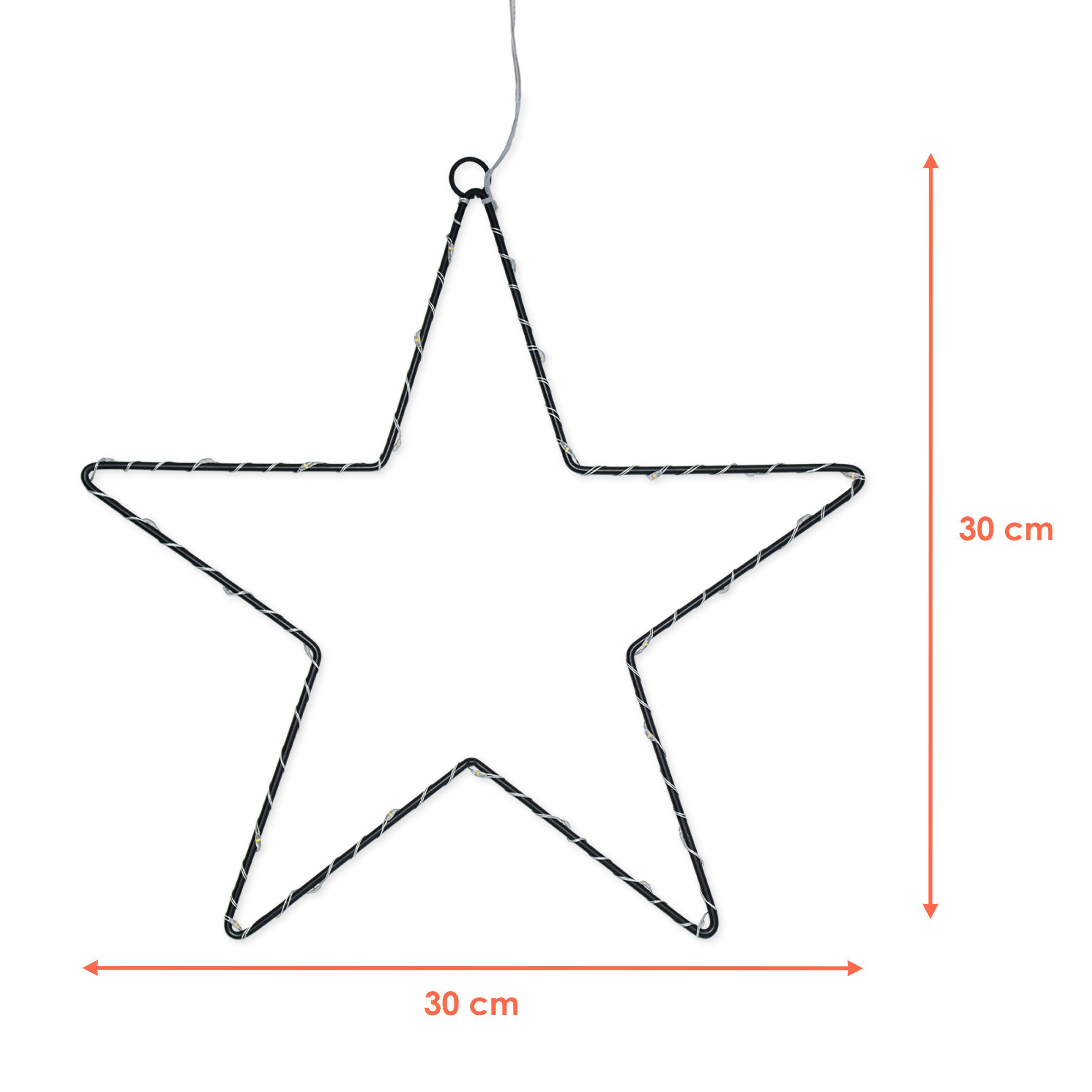Spetebo LED-Dekofigur Metall Weihnachtsstern Silhouette 30 cm zum Hängen sc günstig online kaufen