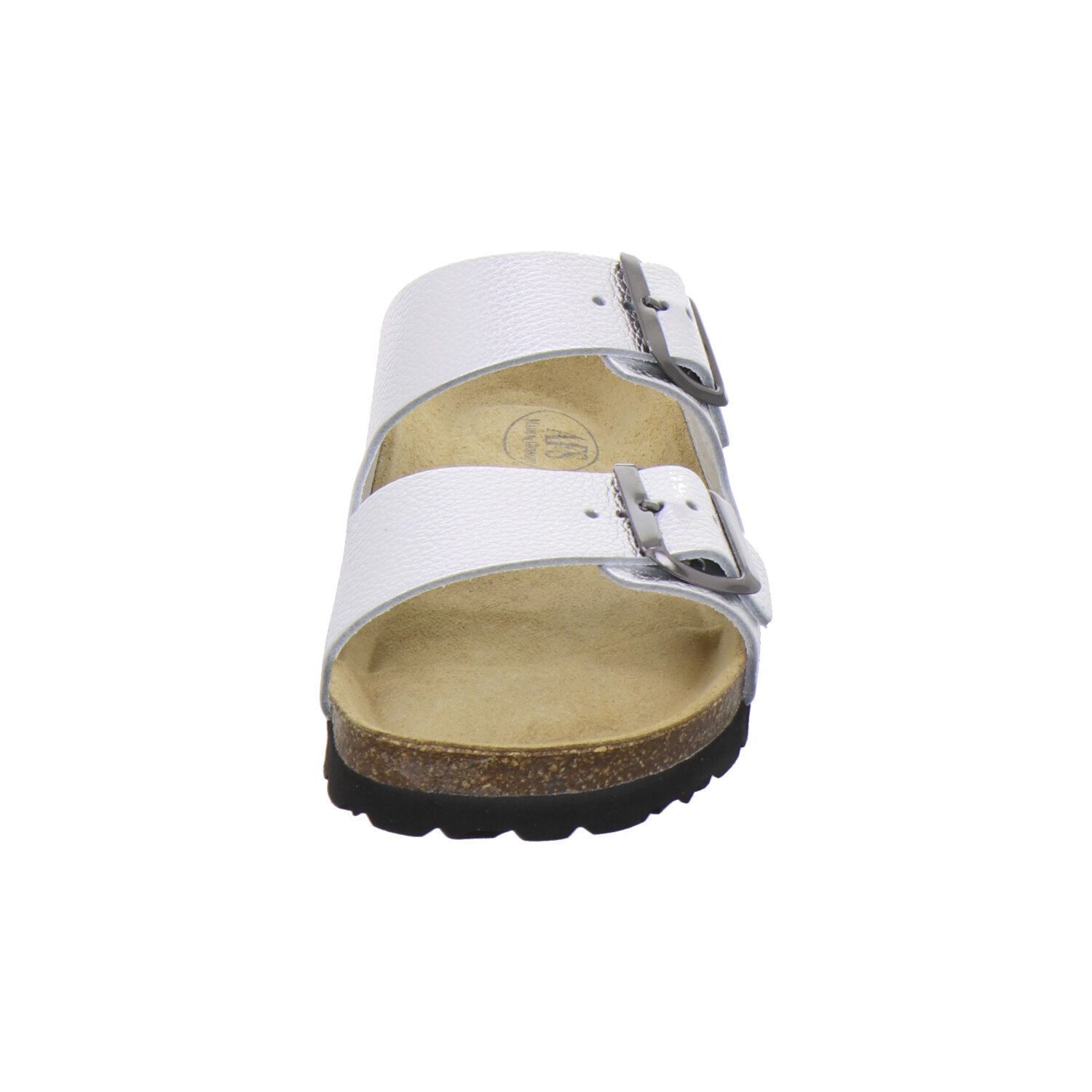 AFS-Schuhe 210024 Zweischnaller Pantolette für Damen mit Fußbett, bequeme Sandalen aus Leder