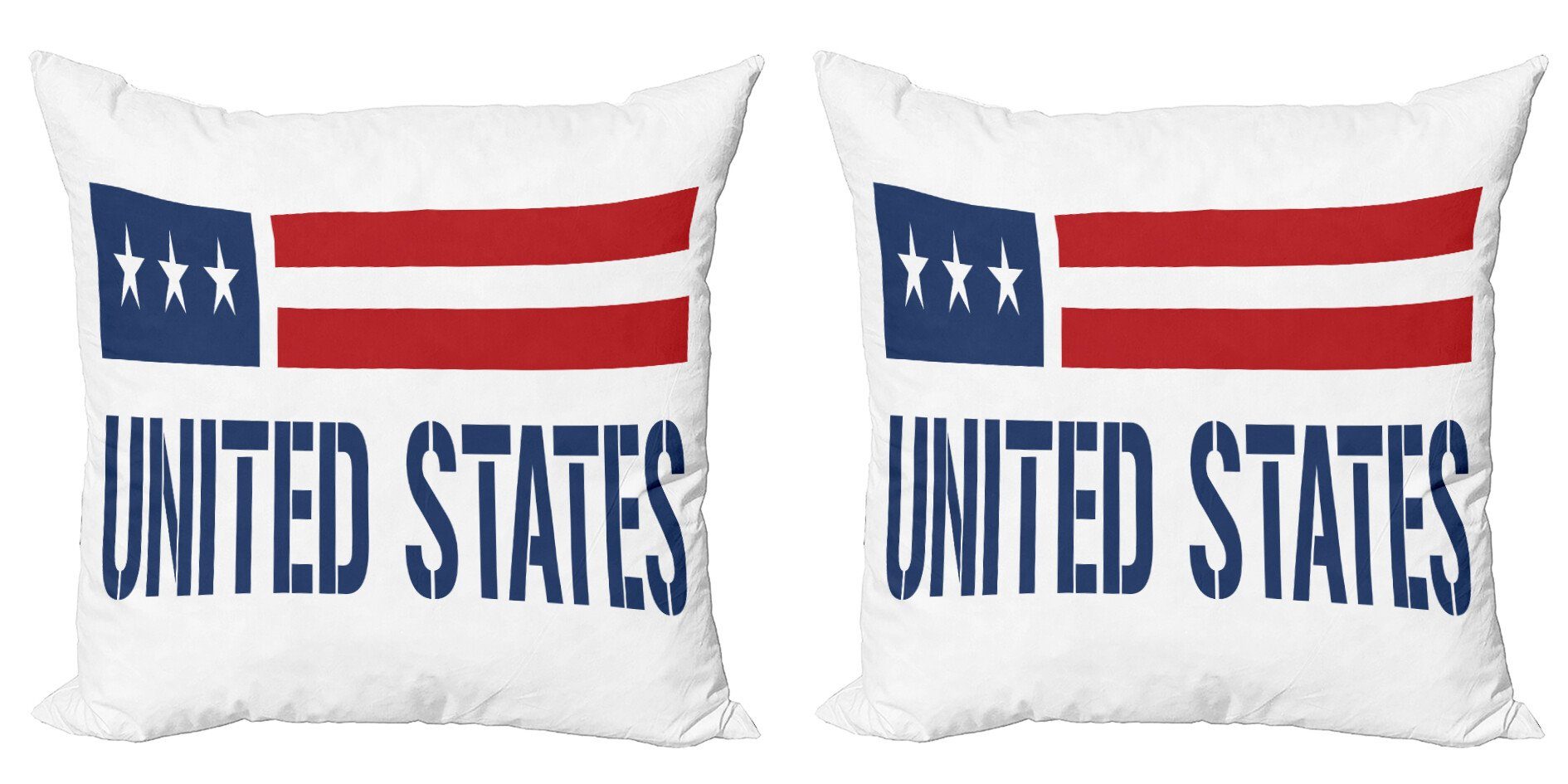 Kissenbezüge Modern Accent Doppelseitiger Digitaldruck, Abakuhaus (2 Stück), amerikanisch Flag United States Letters