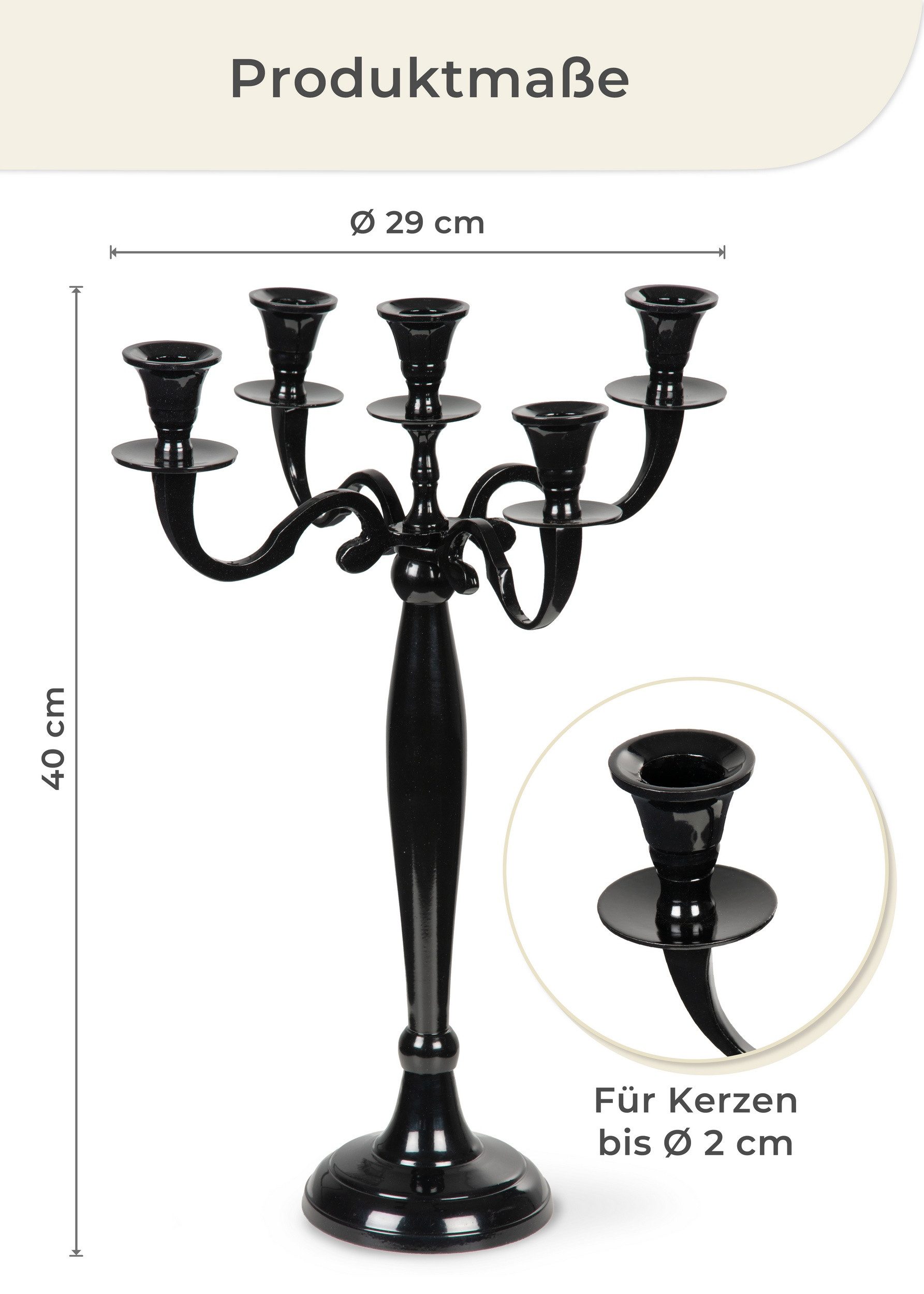Gräfenstayn Kerzenständer Kerzenleuchter 5-armig Kerzenständer, Gräfenstayn® Kerzenleuchter 5-armig Kerzenständer – Bild 4 von 5