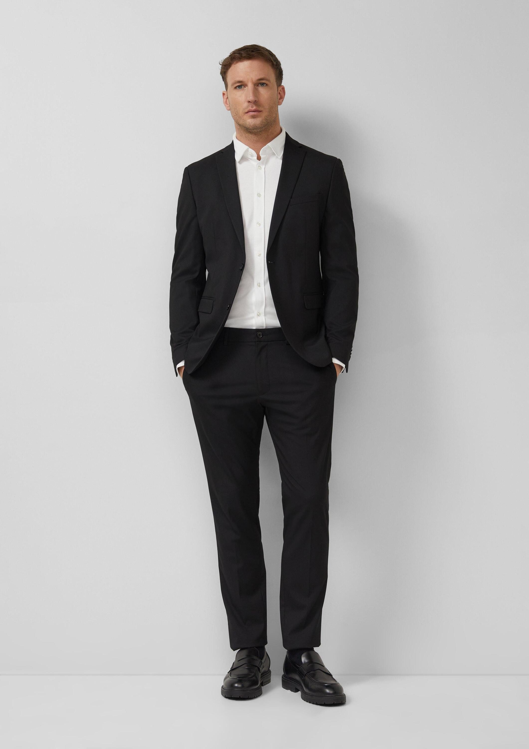 s.Oliver Langarmhemd Hemd Tailored Fit: Jersey-Hemd aus Baumwollstretch