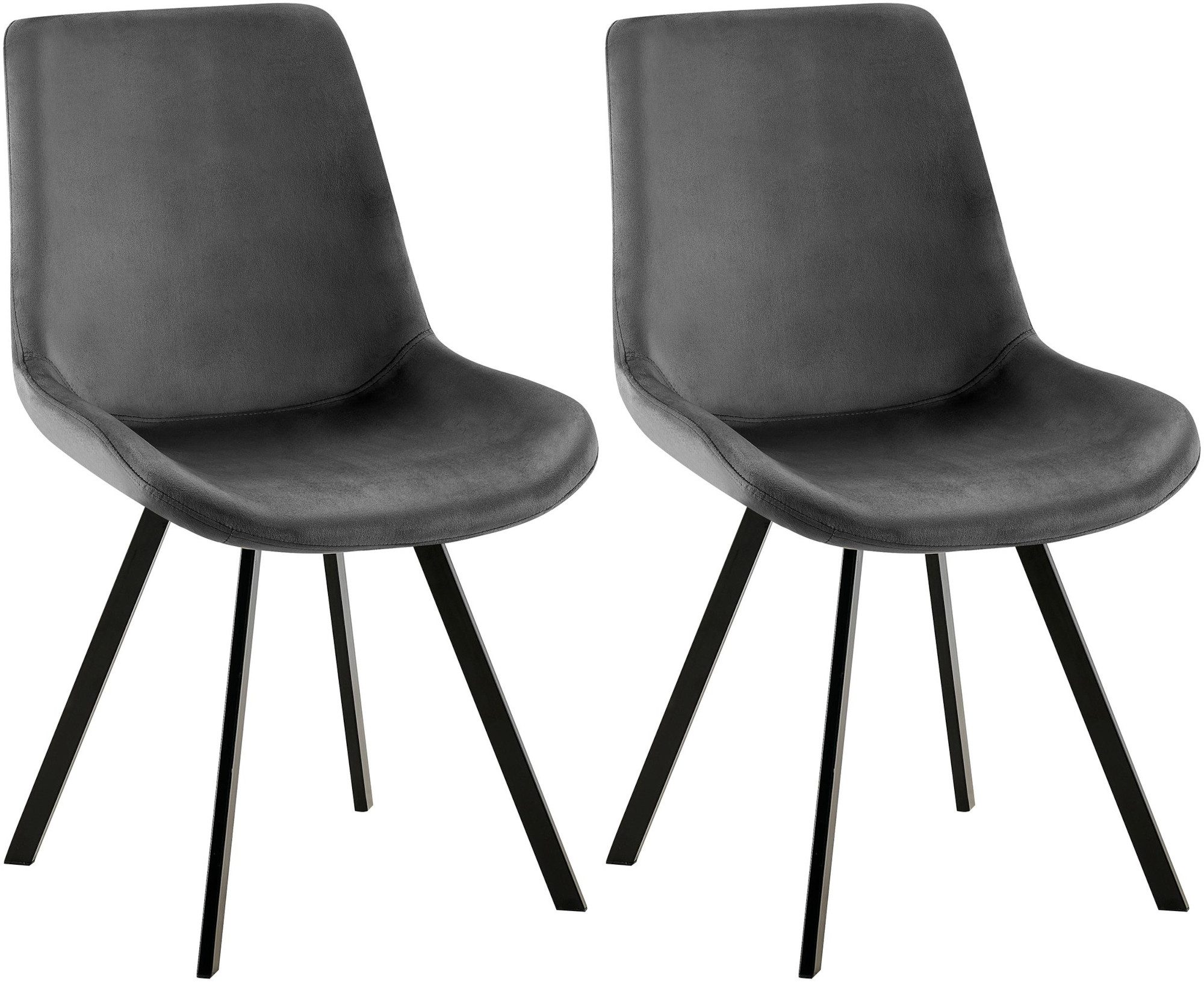 CLP Esszimmerstuhl Lewes (2er Set), mit Samt-Bezug, Stuhl um 360 Grad drehbar