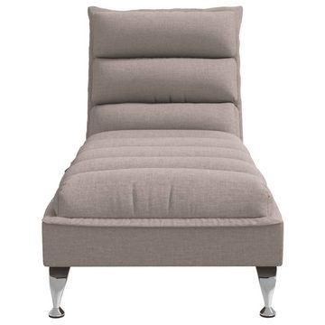 vidaXL Chaiselongue Massage-Chaiselongue mit Kissen Taupe Stoff, 1 Teile