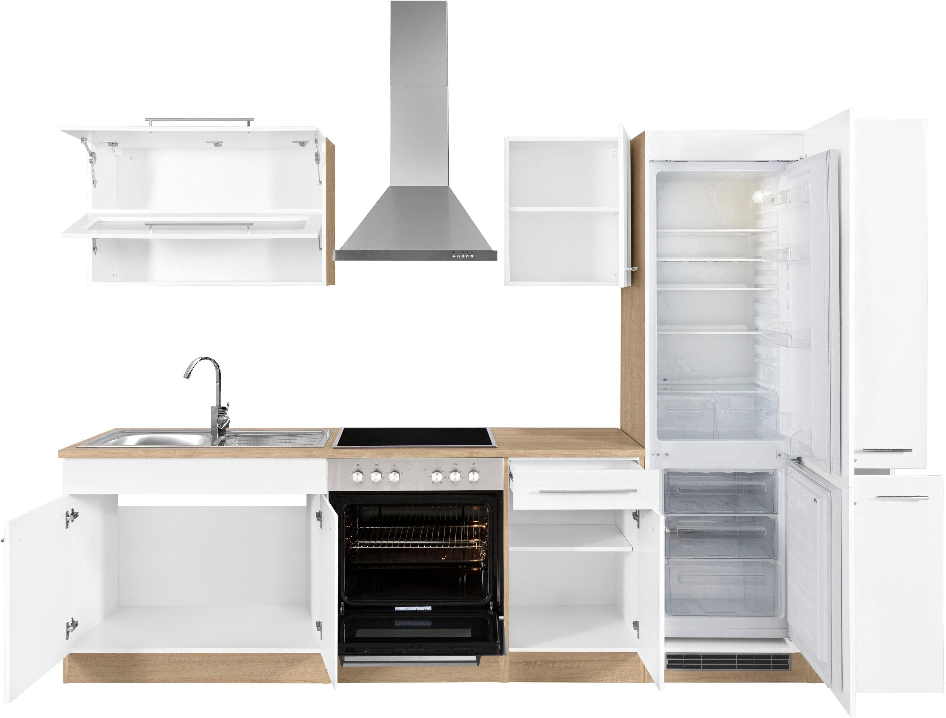 KOCHSTATION Küchenzeile KS-Eton, ohne E-Geräte, Breite 300 cm