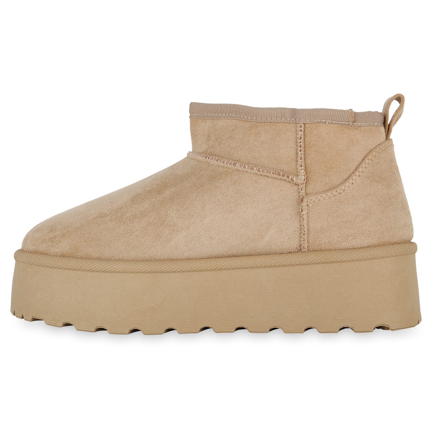 VAN HILL 841492 Winterstiefelette Damen Warm Gefütterte Winter Boots Stiefeletten Bequeme