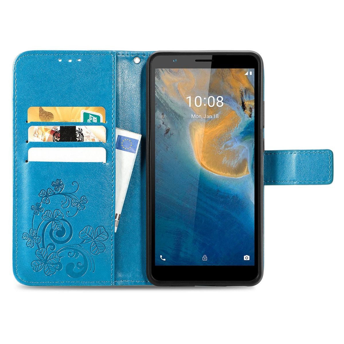 König Design Handyhülle ZTE Blade A31, Schutzhülle Schutztasche Case Cover Etuis Wallet Klapptasche Bookstyle