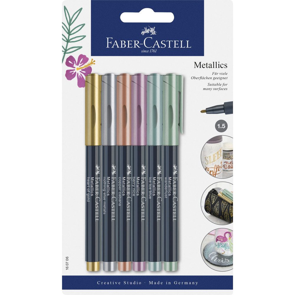 Fineliner 6 Metallic Marker - verschiedene Farben