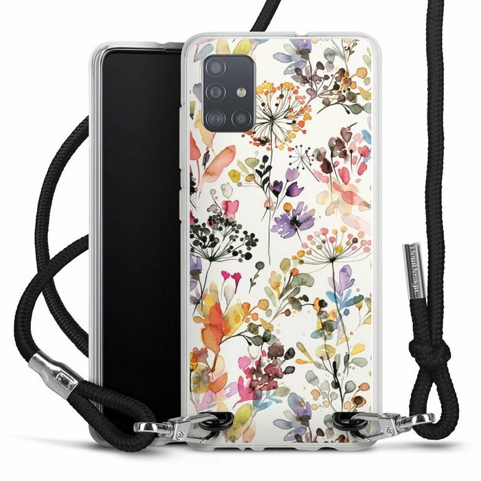 DeinDesign Handyhülle Blume Muster Pastell Wild Grasses Samsung Galaxy A51 Handykette Hülle mit Band Case zum Umhängen