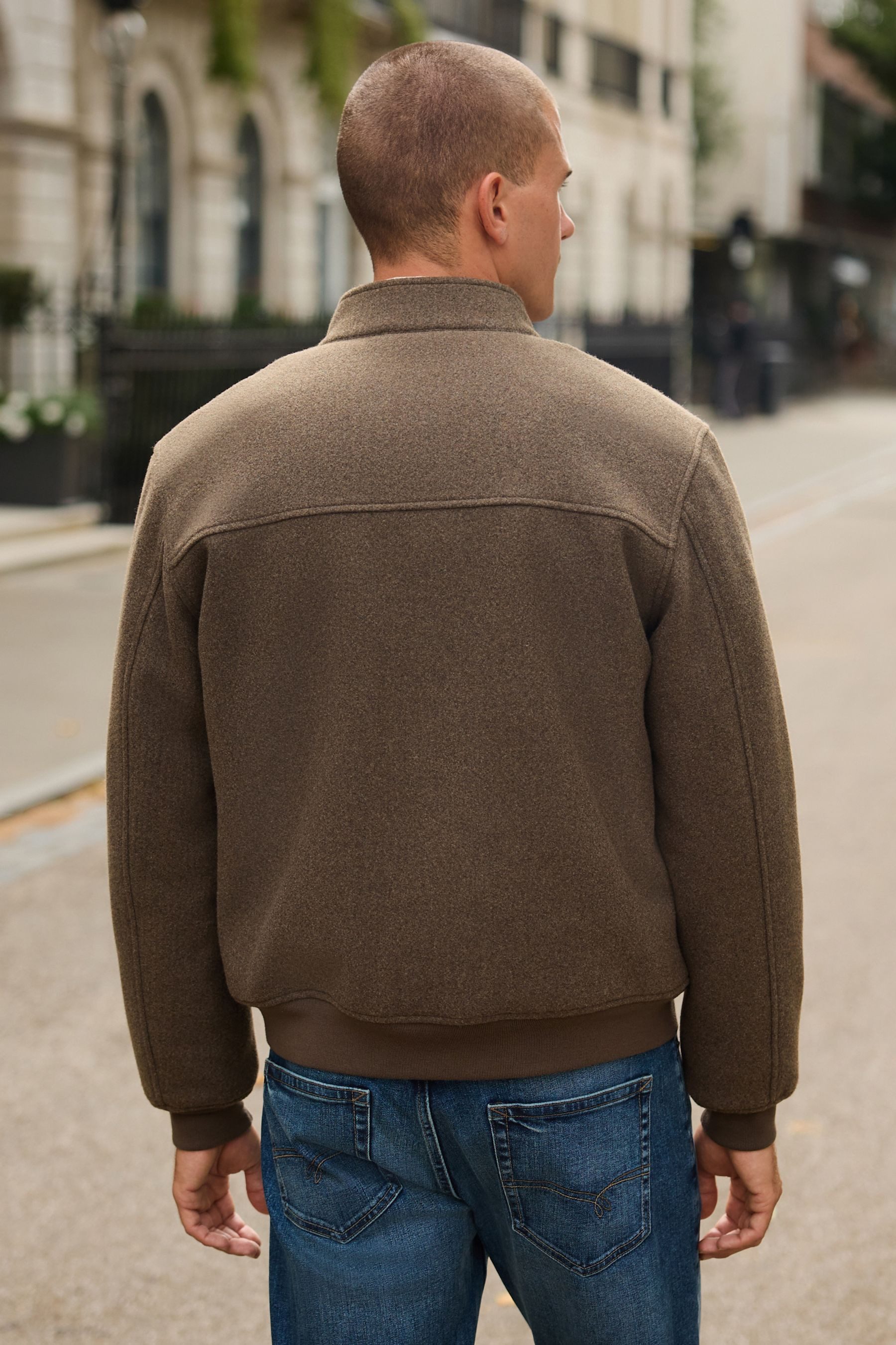 Next Hemdjacke Harringtonjacke in Wolloptik mit Borgfutter (1-St)