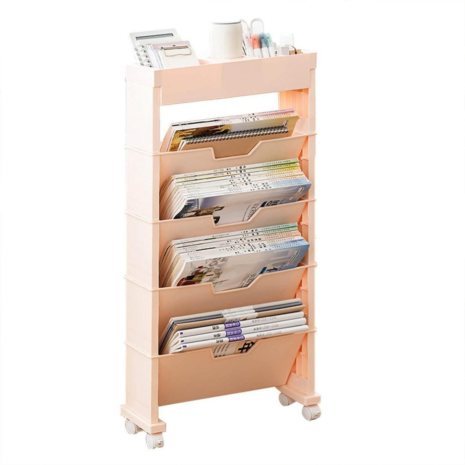 LuxusKollektion Bücherregal Bücherregal Faltbar Rosa, 1-tlg.