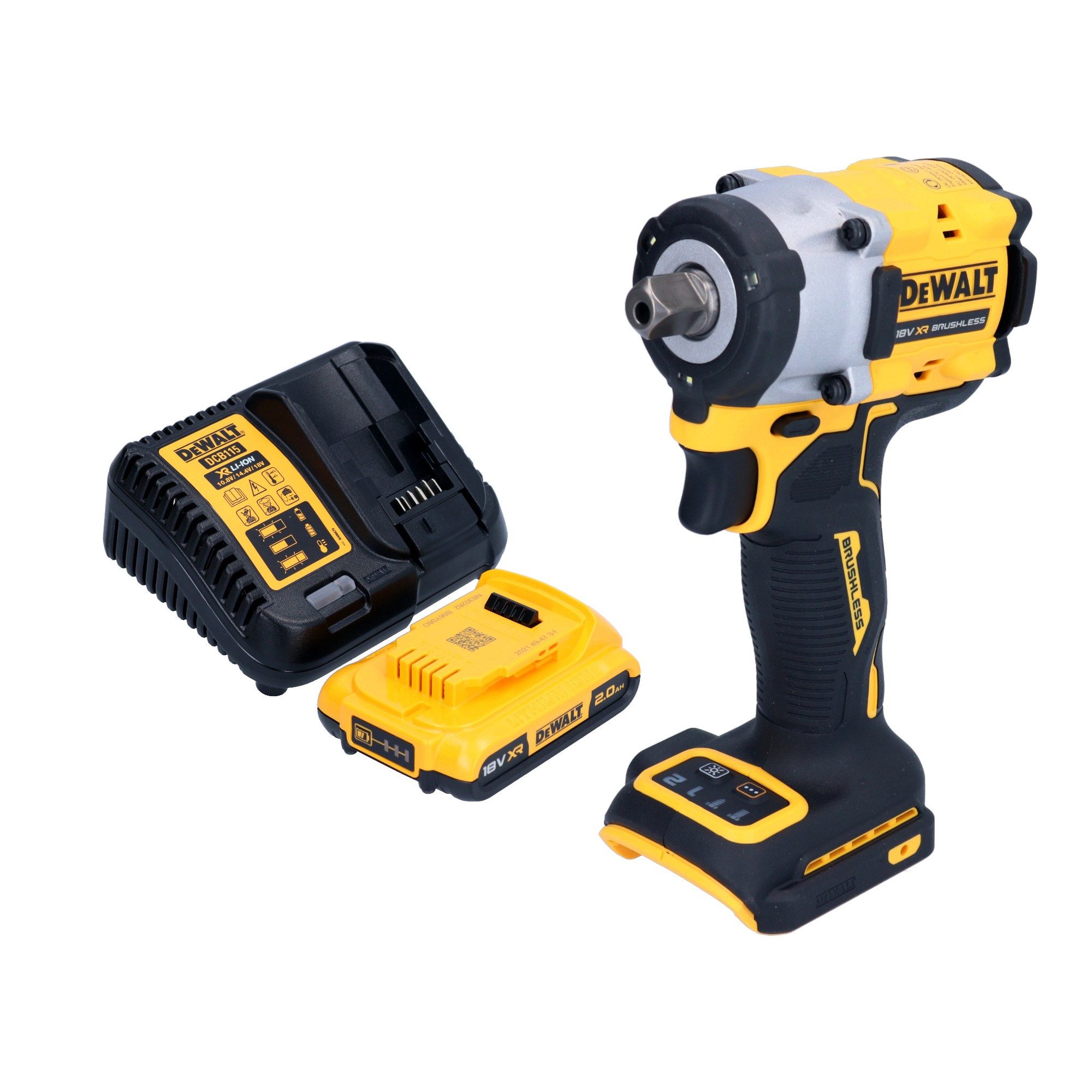 DeWalt Akku-Schlagschrauber DCF 922 D1 18 V 406 Nm 1/2" Brushless + 1x Akku 2,0 Ah + Ladegerät