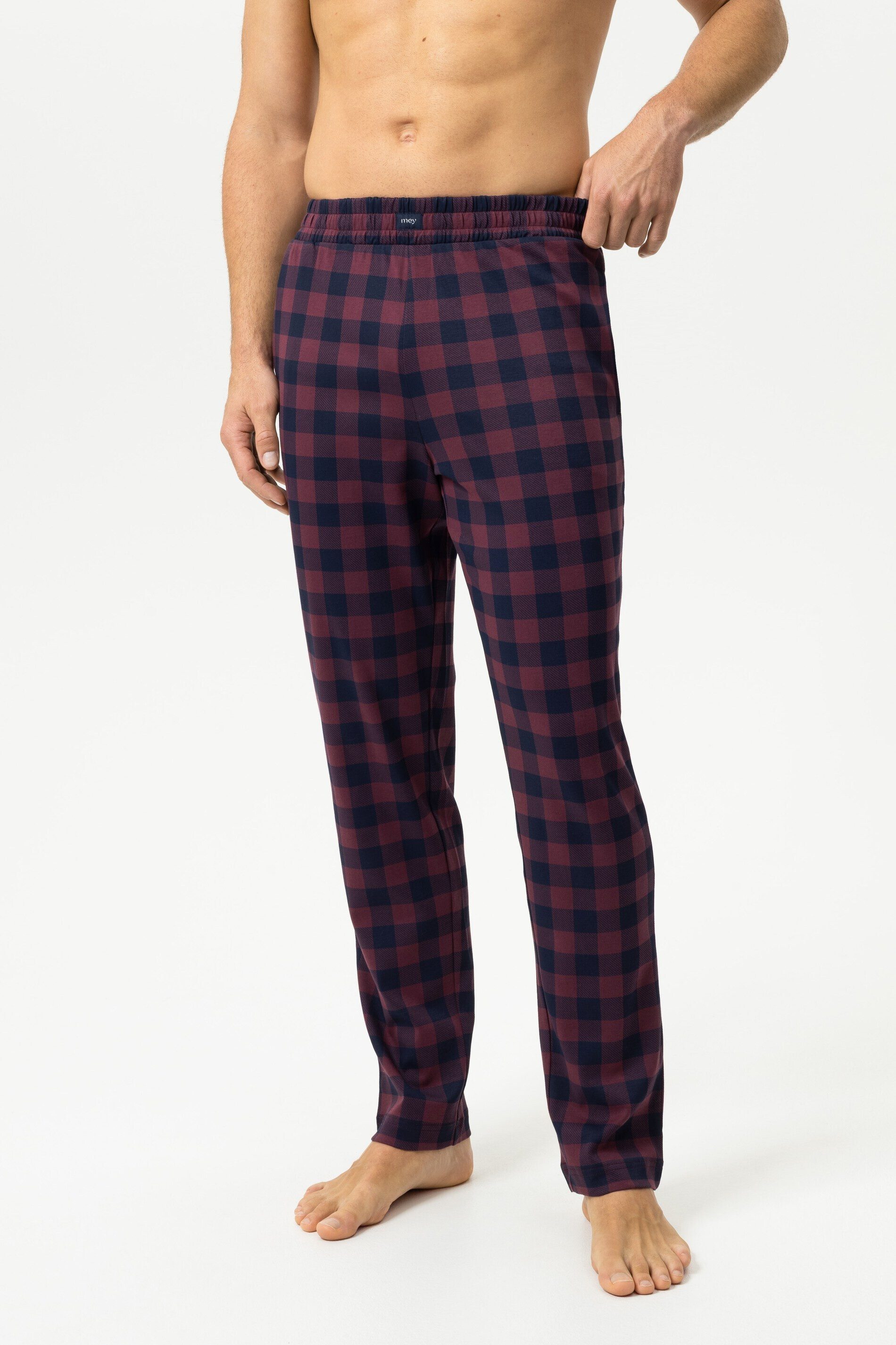 Mey Schlafhose Mey Hose lang Serie Lumber Grid Gestreift Hose (1-tlg) Lange Pyjamahose, gemustert, Baumwoll-Jersey-Qualität
