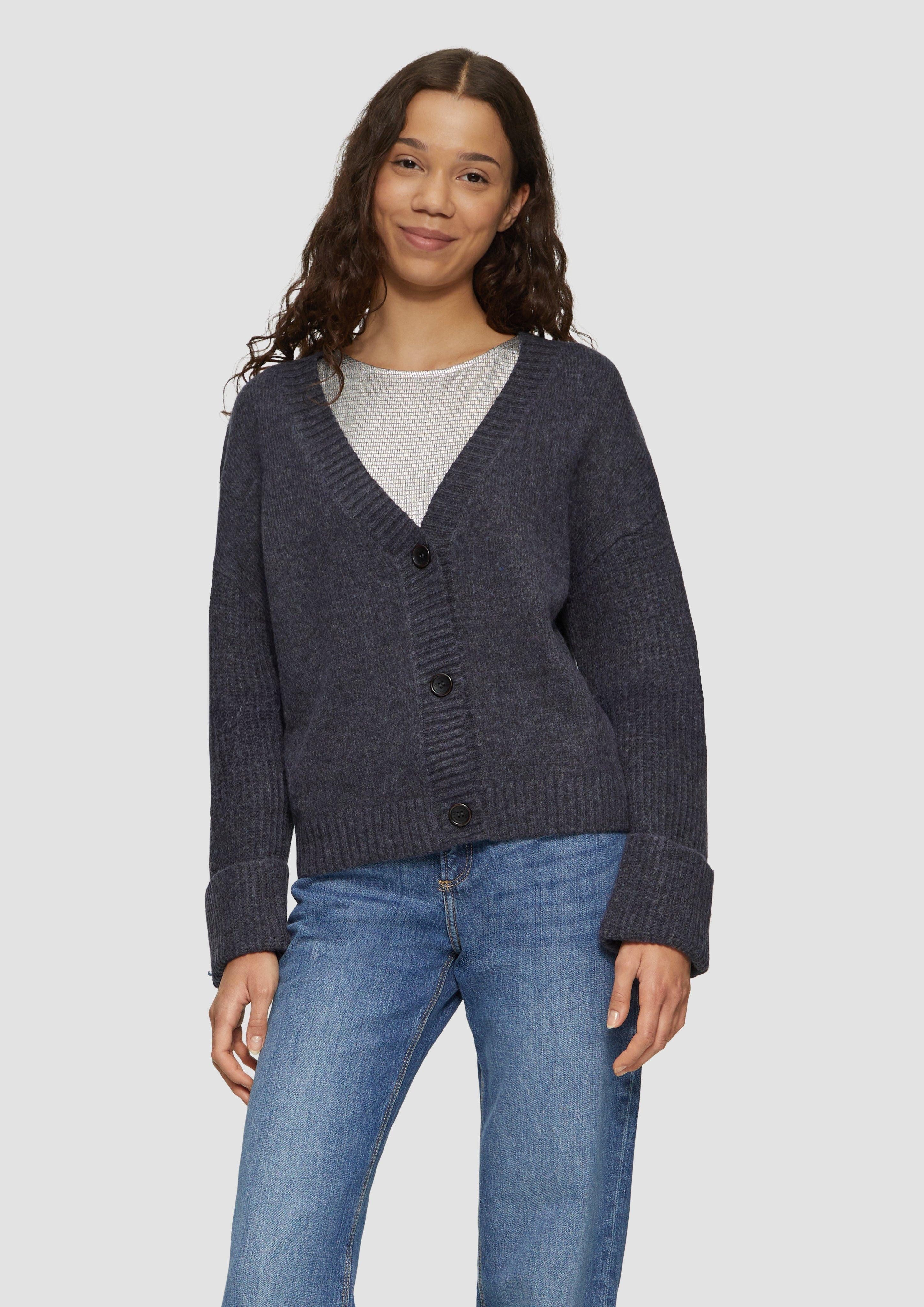 Funktionsjacke Weiche Strickjacke in melierter Optik
