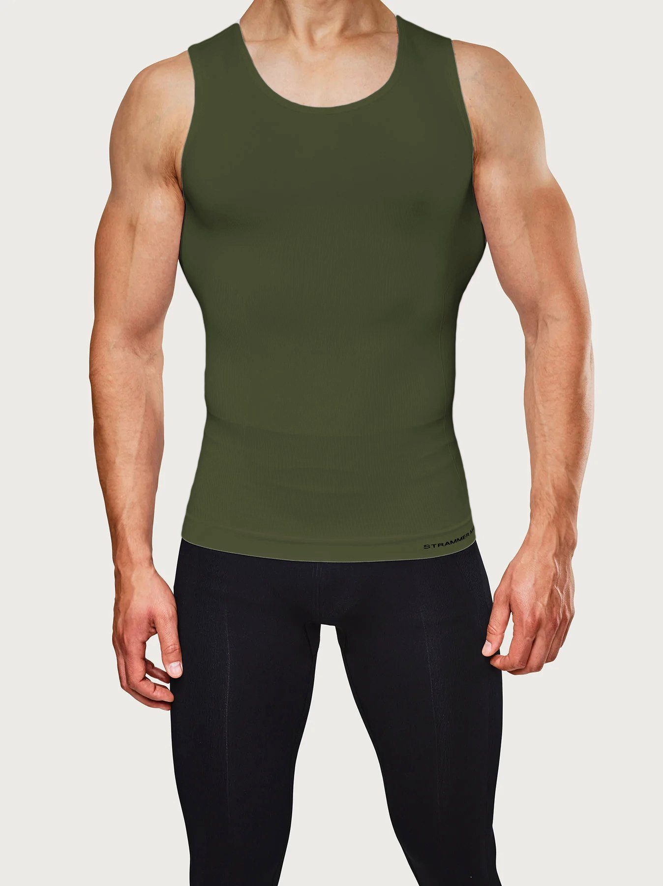 Strammer Max unterstützt Military Tank Kompressionsshirt Performance® Top Compression Shapewear, Haltung Green die