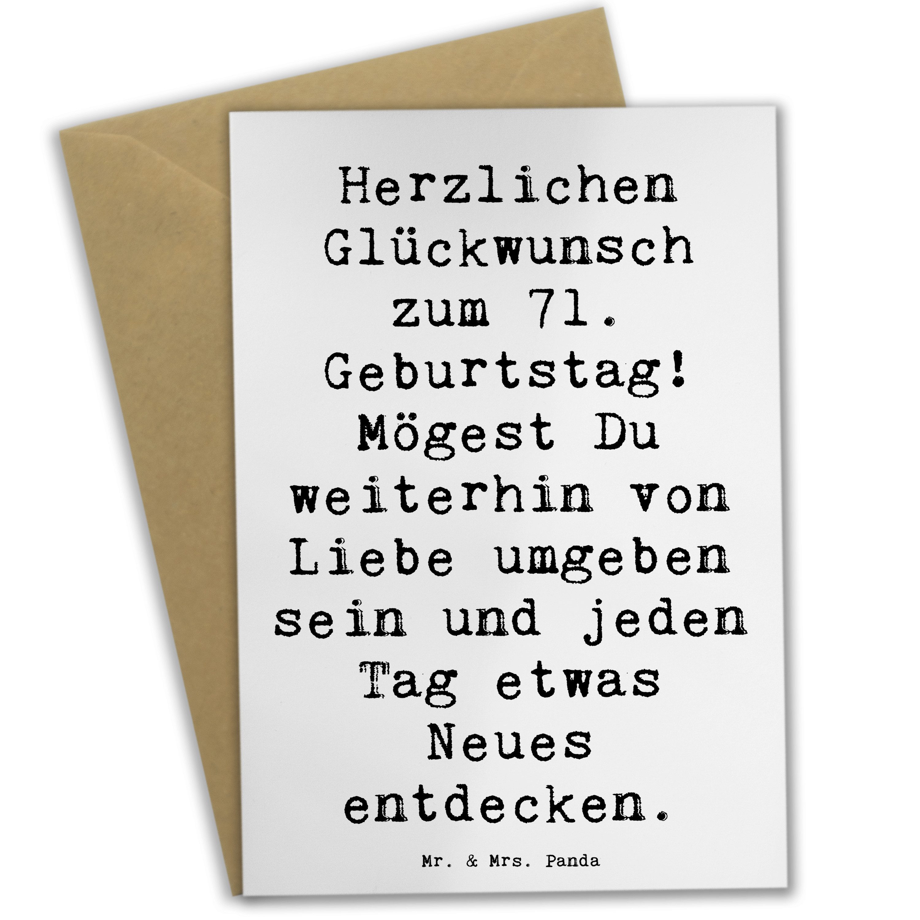 Grußkarte Spruch 71. Geburtstag Freude - Weiß - Geschenk, inspirierenden Gedank