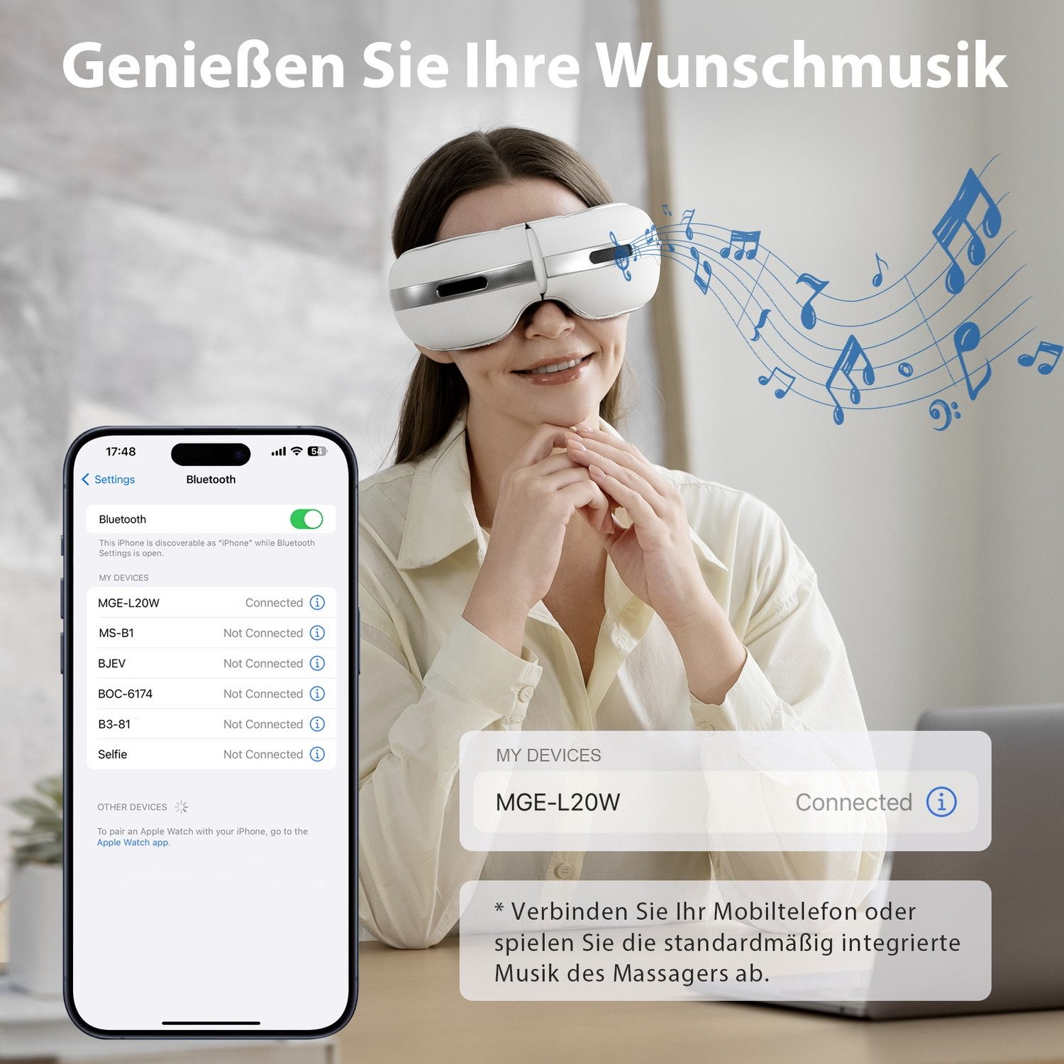 NAIPO Massagegerät Augenmassagegerät, mit dualer Heiß- und Kältetherapie,Vibration,Luftkompressionsmassage