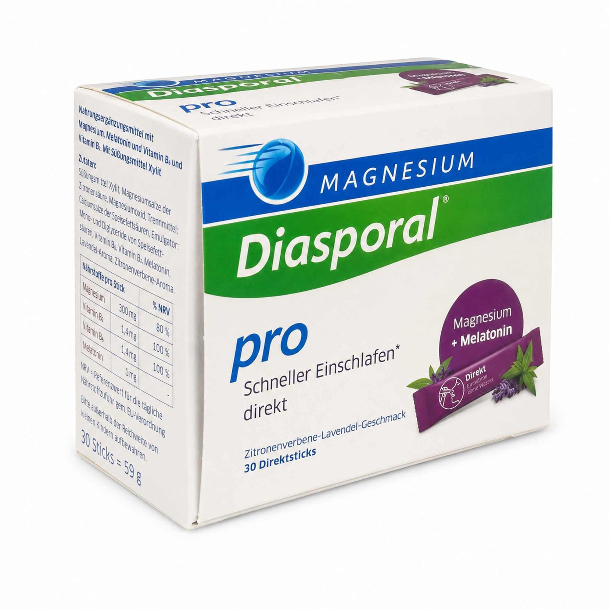 Protina Pharmazeutische GmbH MAGNESIUM DIASPORAL pro Schneller Einschlafen dir. Granulat