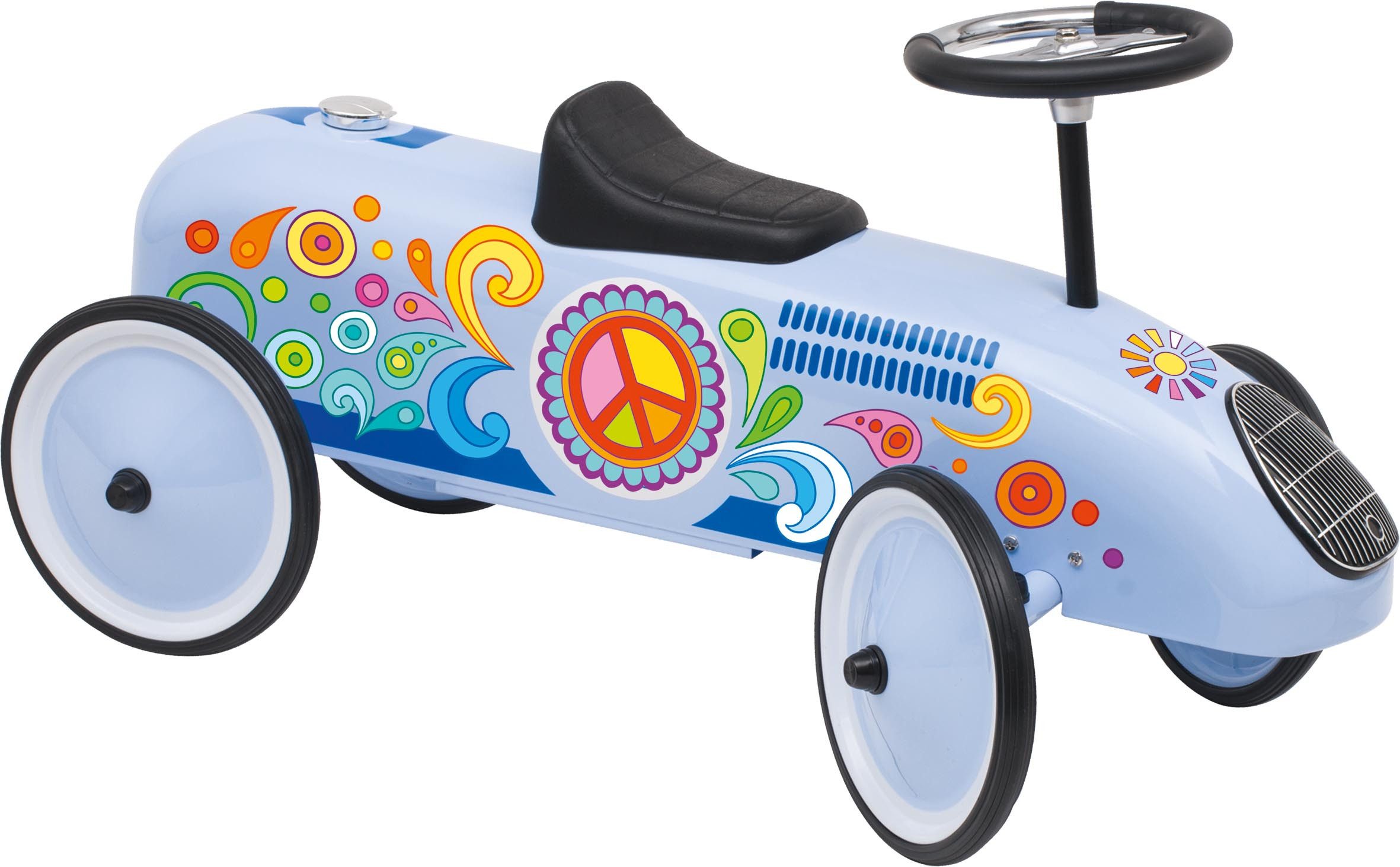 goki Rutscher goki 53770 – Rutscherfahrzeug – robust, aus Metall, im Retrodesign