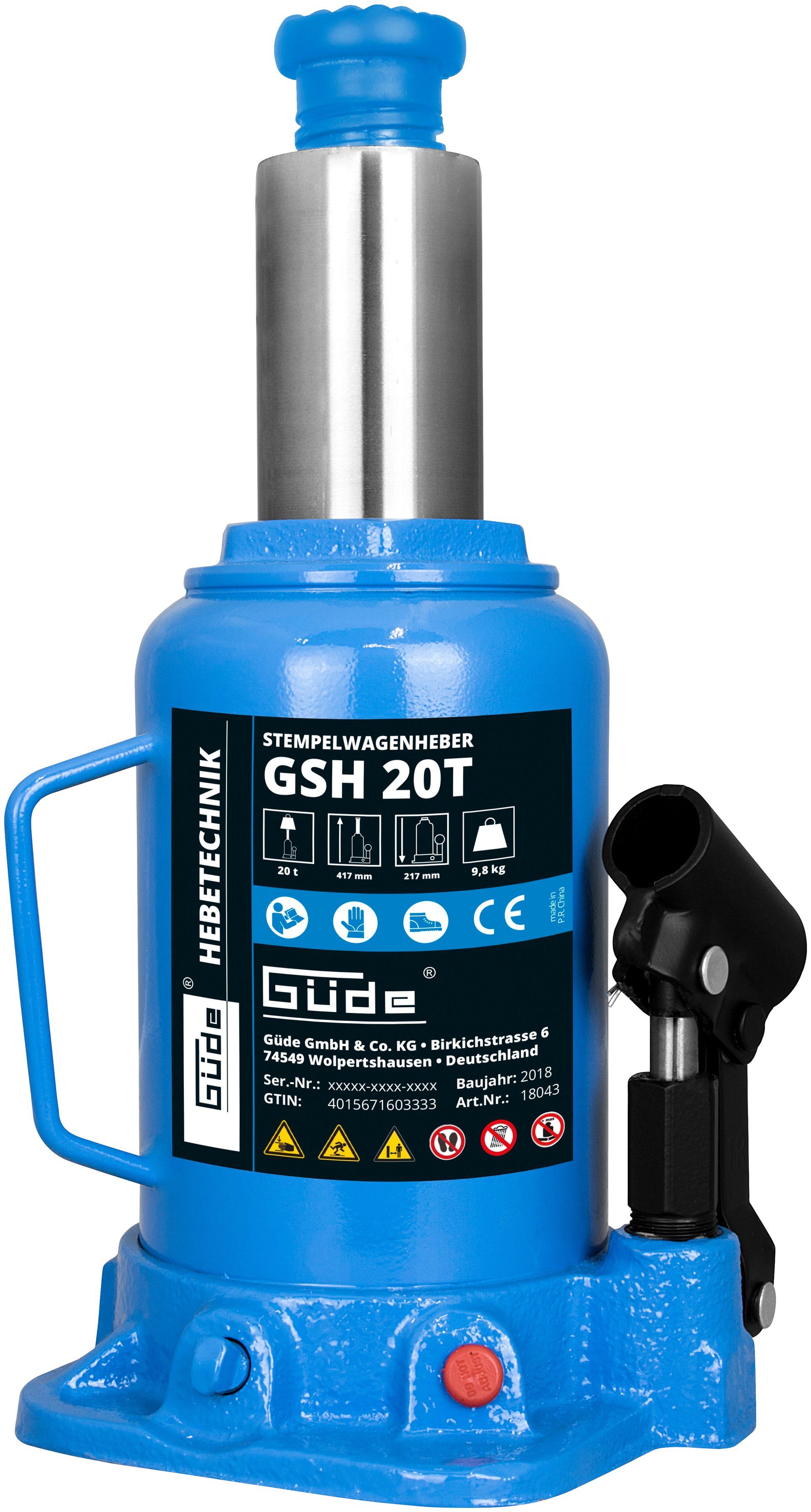 Güde Wagenheber GSH 20T, max. Hubhöhe: 42 cm, bis 20 t