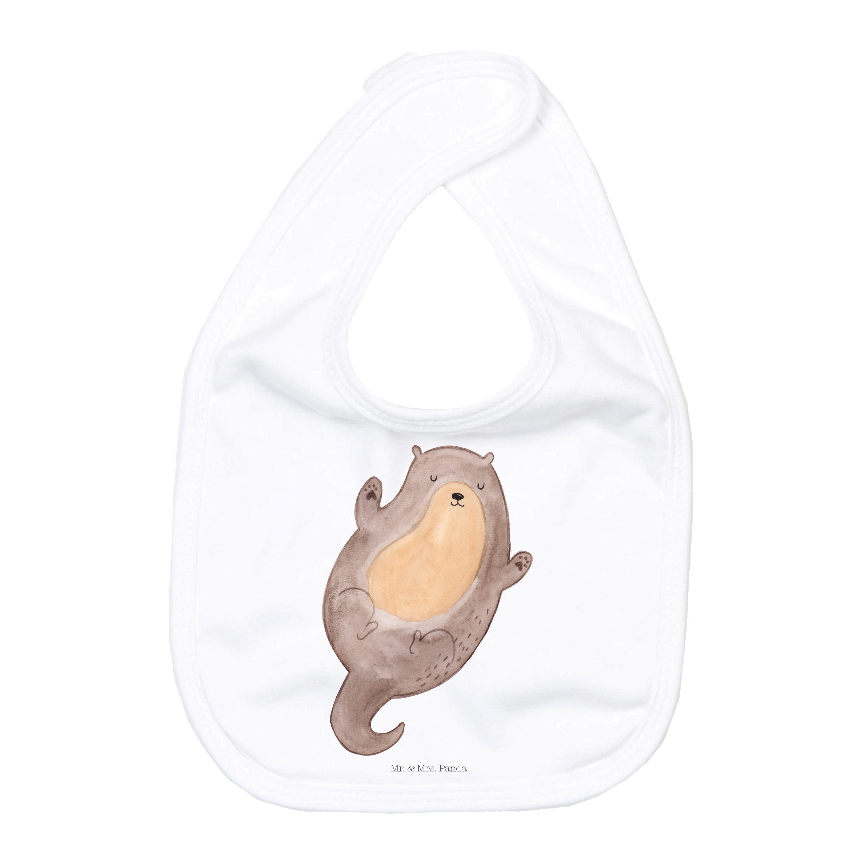 Mr. & Mrs. Panda Tragetuch Otter Umarmen, Lätzchen, Weiß, gut Gelaunt, Seeotter See, Lätzchen, O (Packung), Esslätzchen Schlabberlätzchen Sabberlätzchen