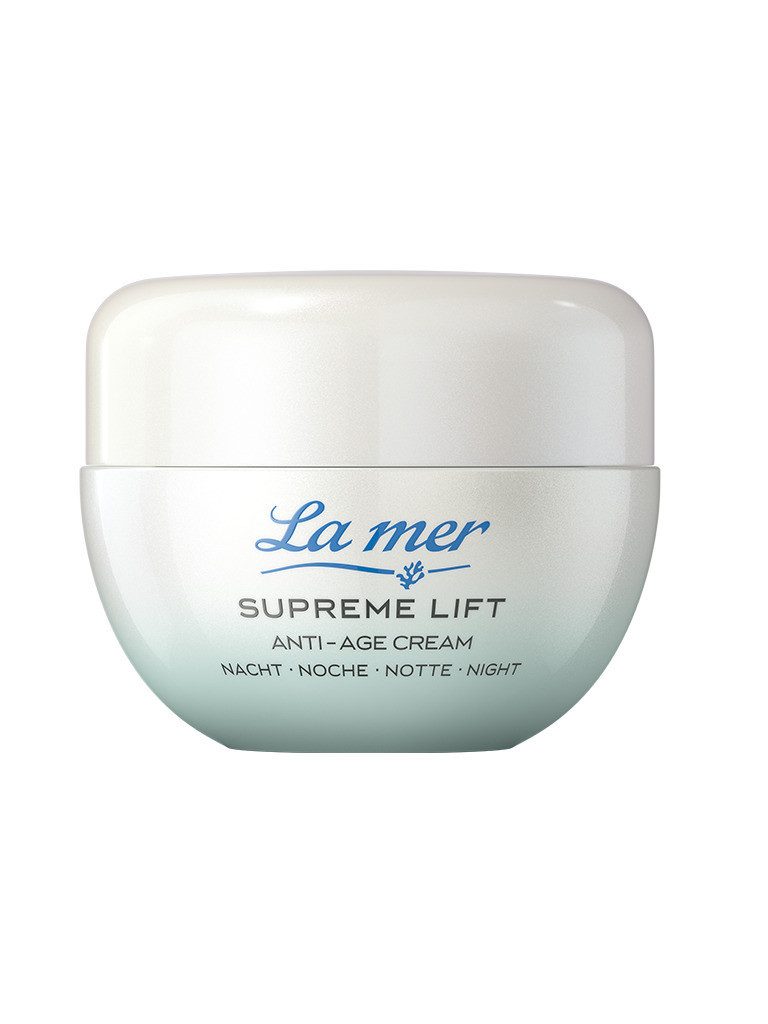 La mer Gesichtspflege Supreme Lift Anti-Age Cream Nacht o.P. – Nachtpflege ohne Parfum Regenerierende Nachtcreme mit Meeresschlick-Extrakt, Bakuchiol & Shea Butter, spendet intensive Feuchtigkeit und strafft über Nacht
